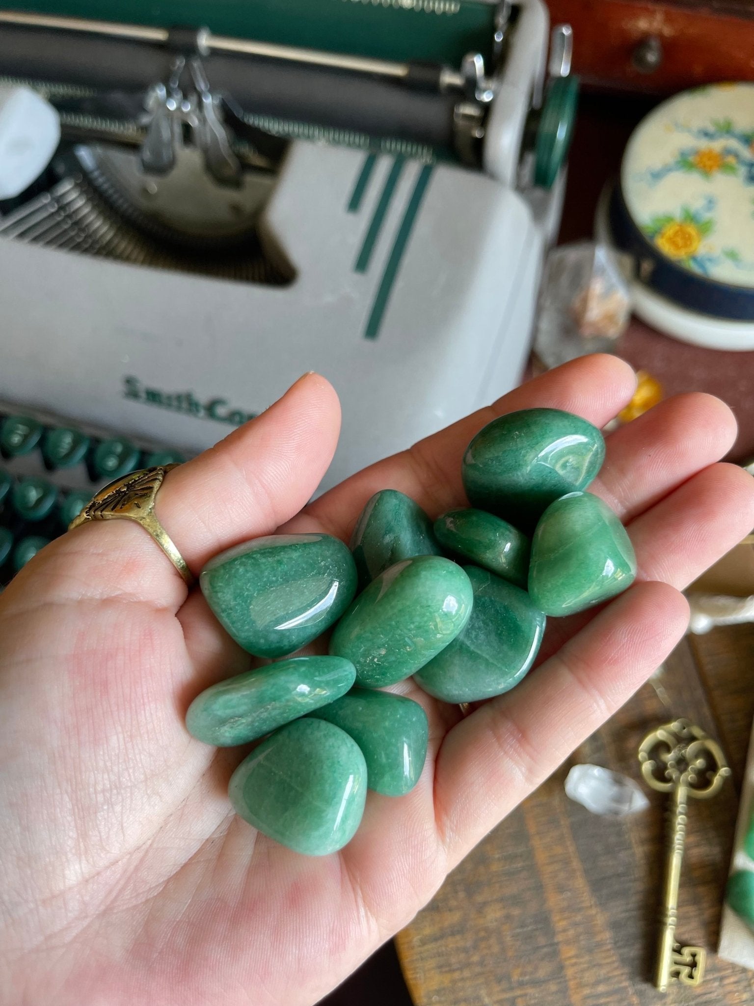 dark green aventurine | tumbled - lil shop of light & love