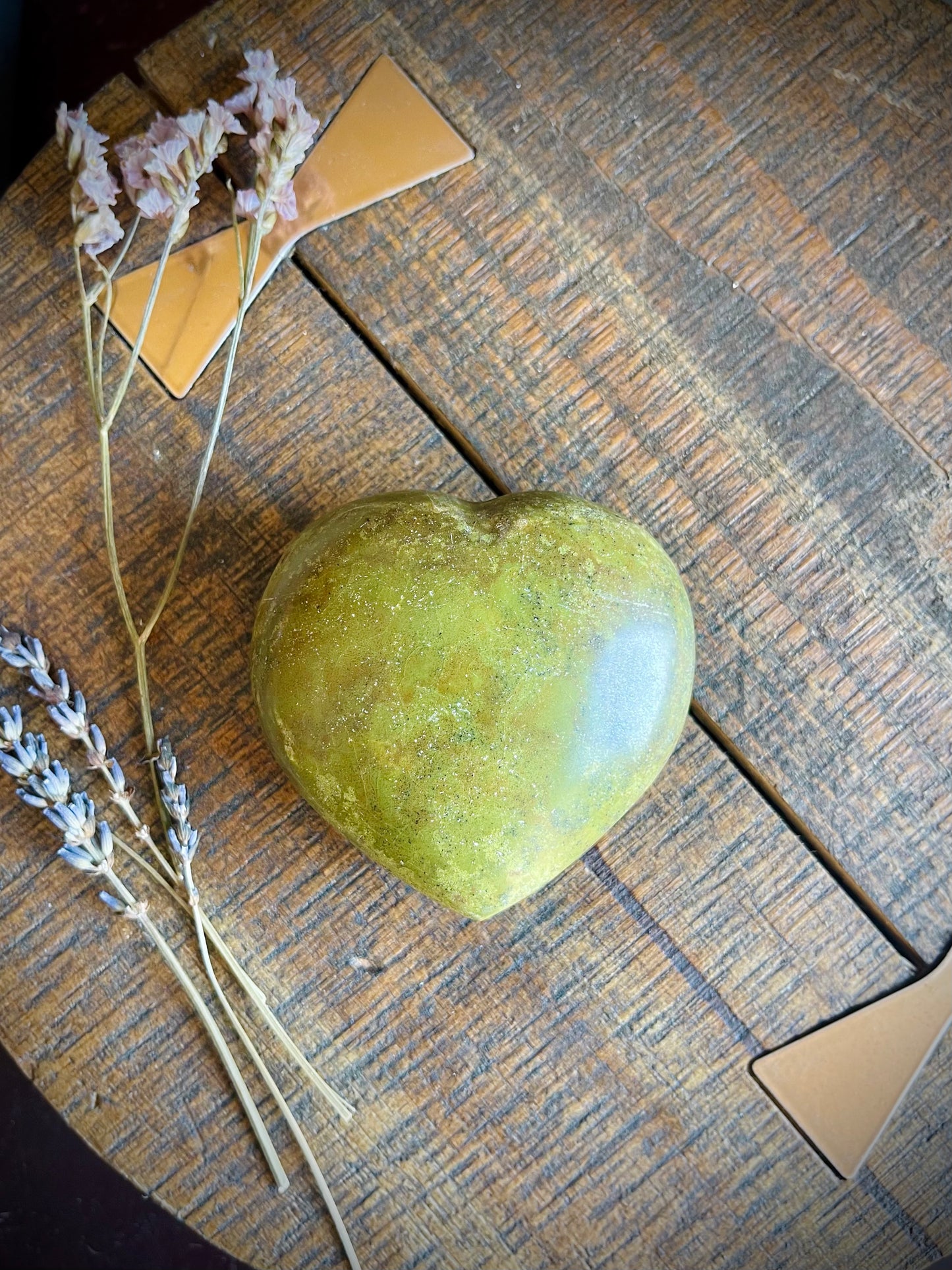 green opal | heart palm stone