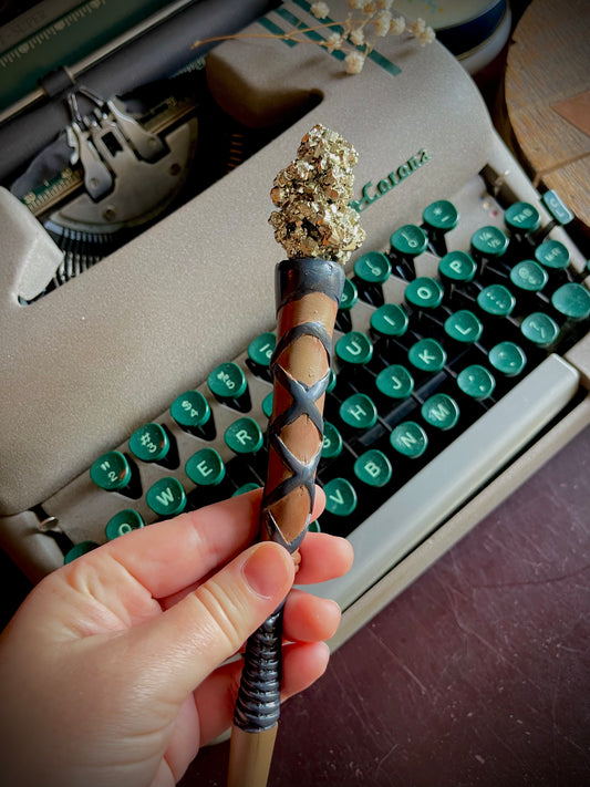 pyrite crystal wand