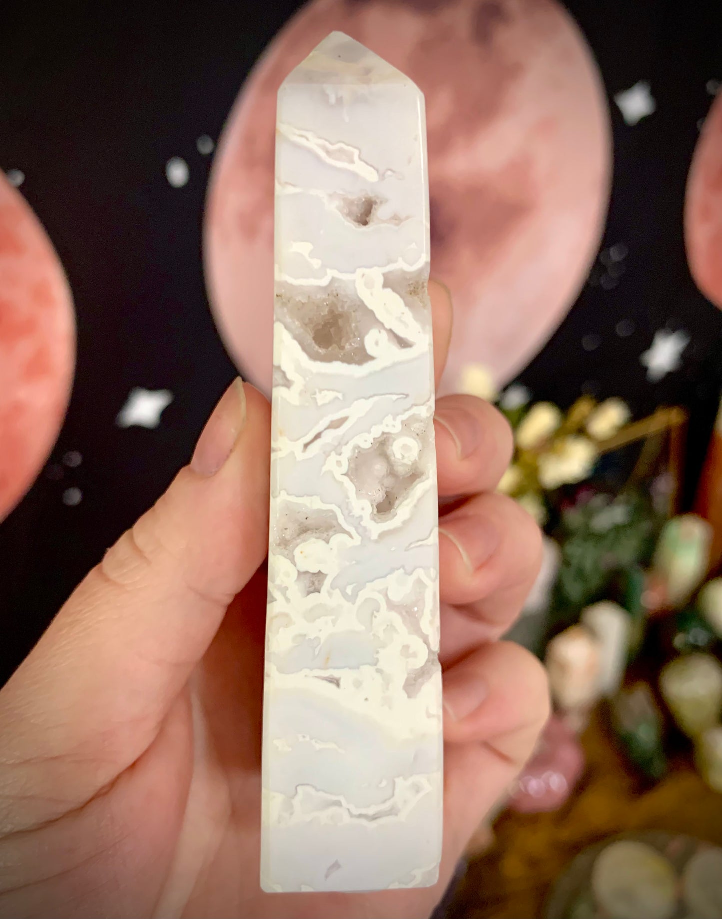 white crazy lace agate towers
