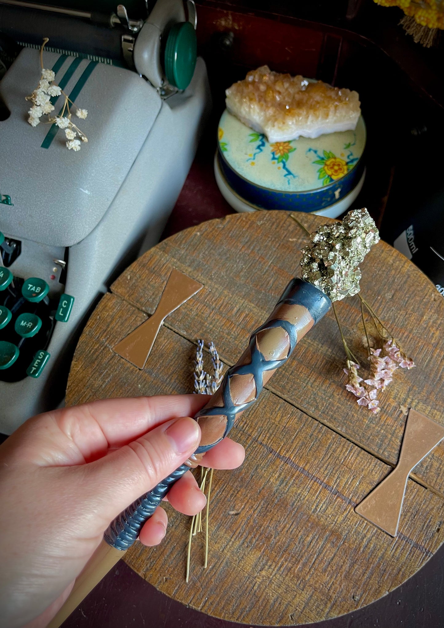 pyrite crystal wand