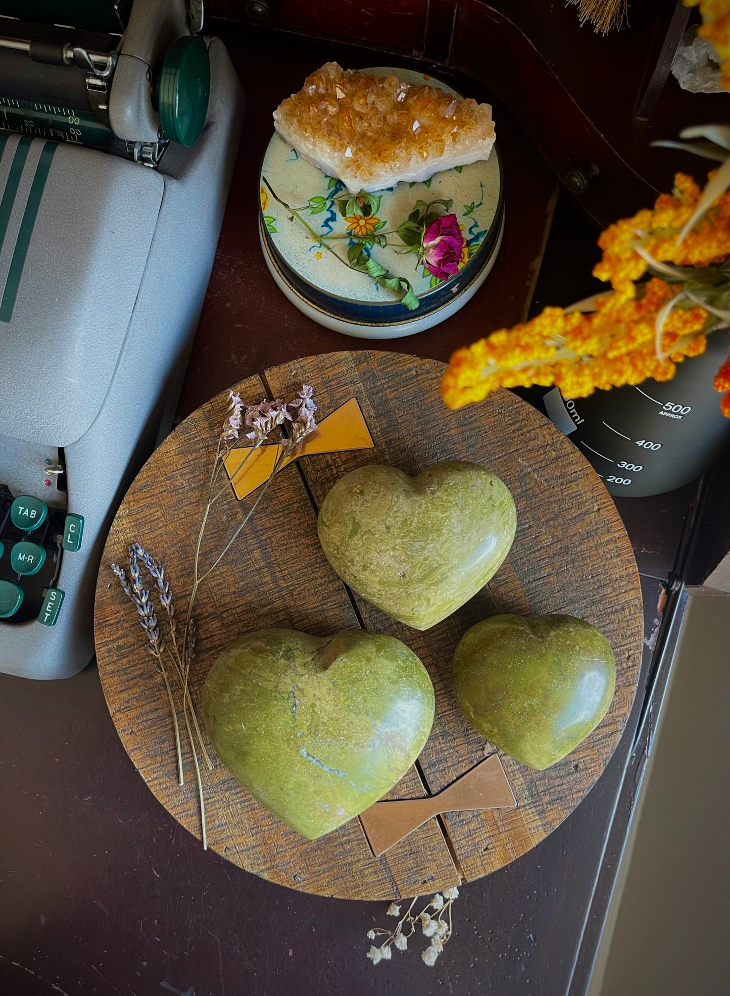 green opal | heart palm stone