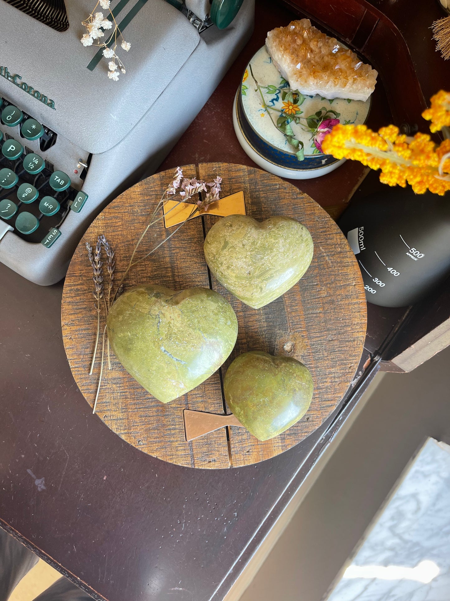green opal | heart palm stone