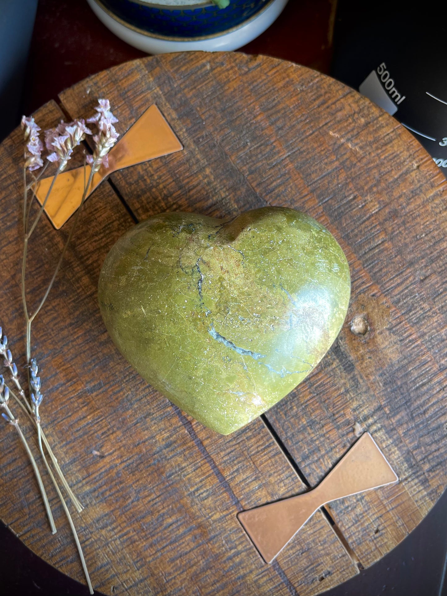 green opal | heart palm stone