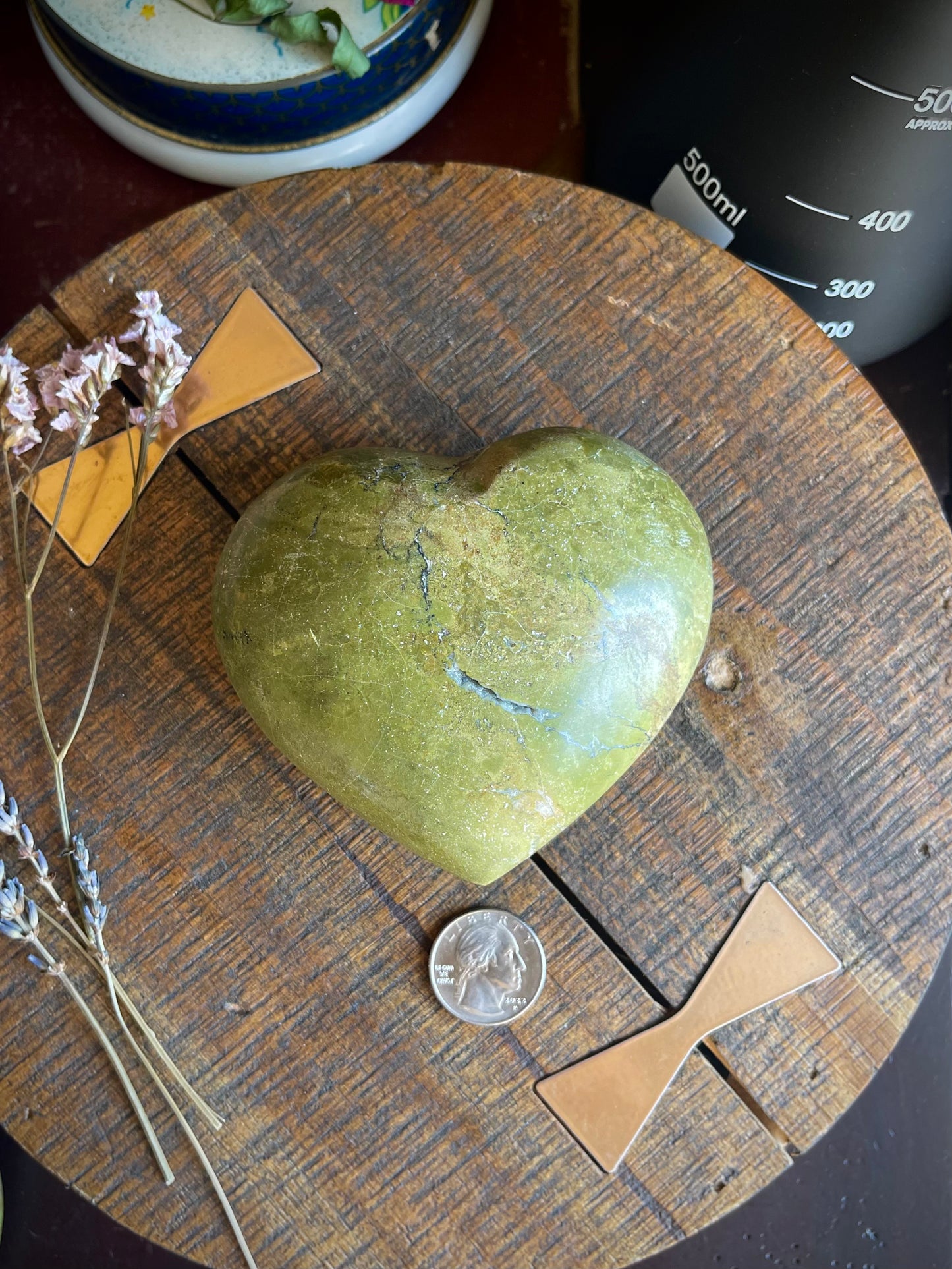 green opal | heart palm stone