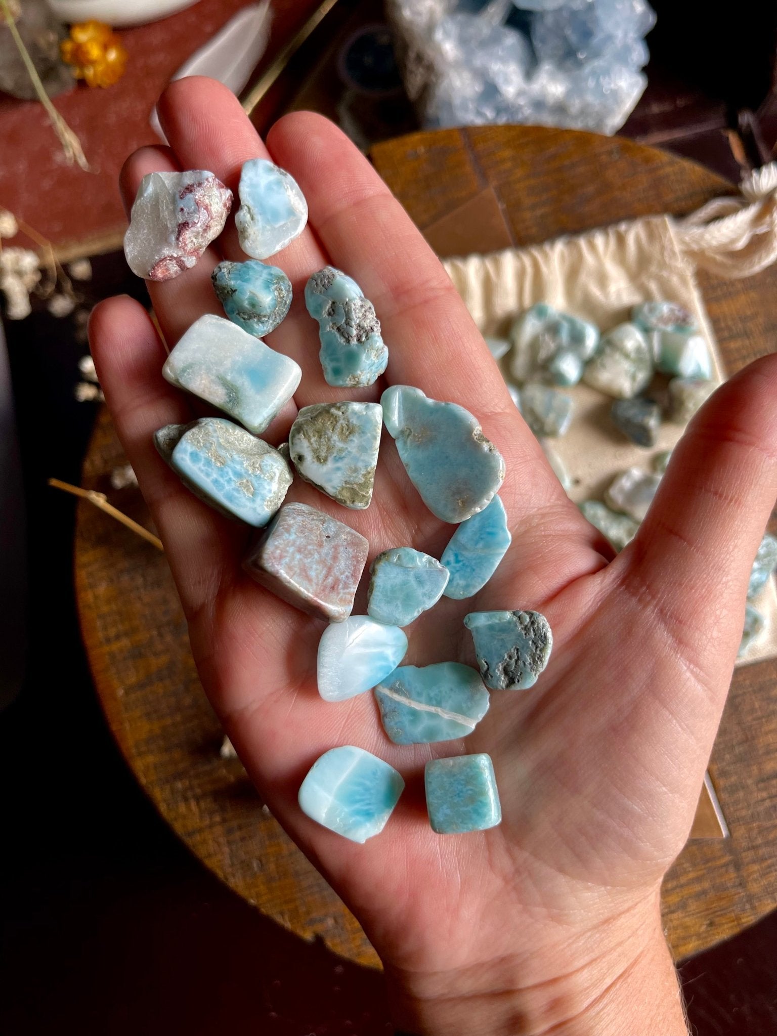 larimar stones | tumbled - lil shop of light & love