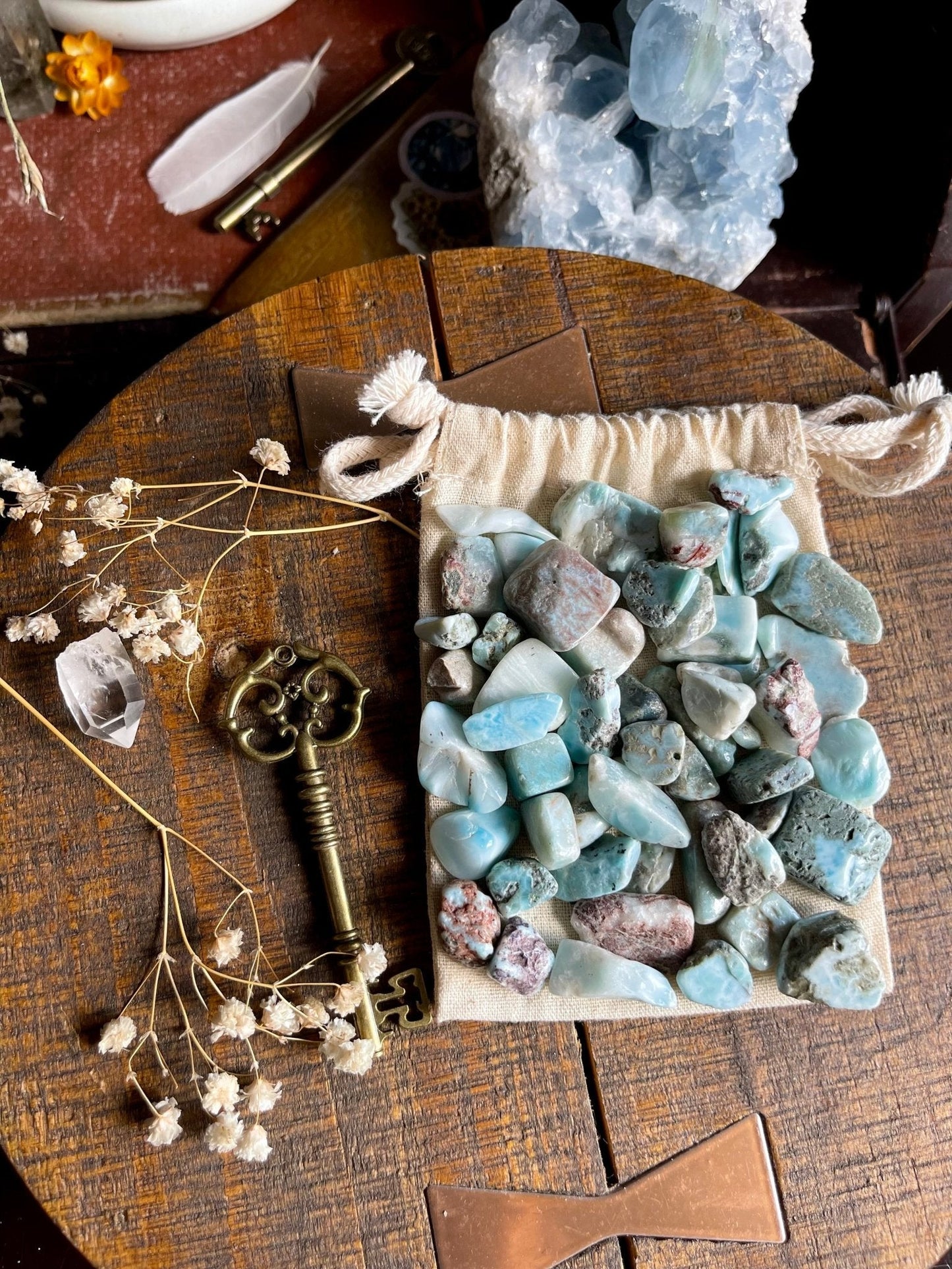 larimar stones | tumbled - lil shop of light & love