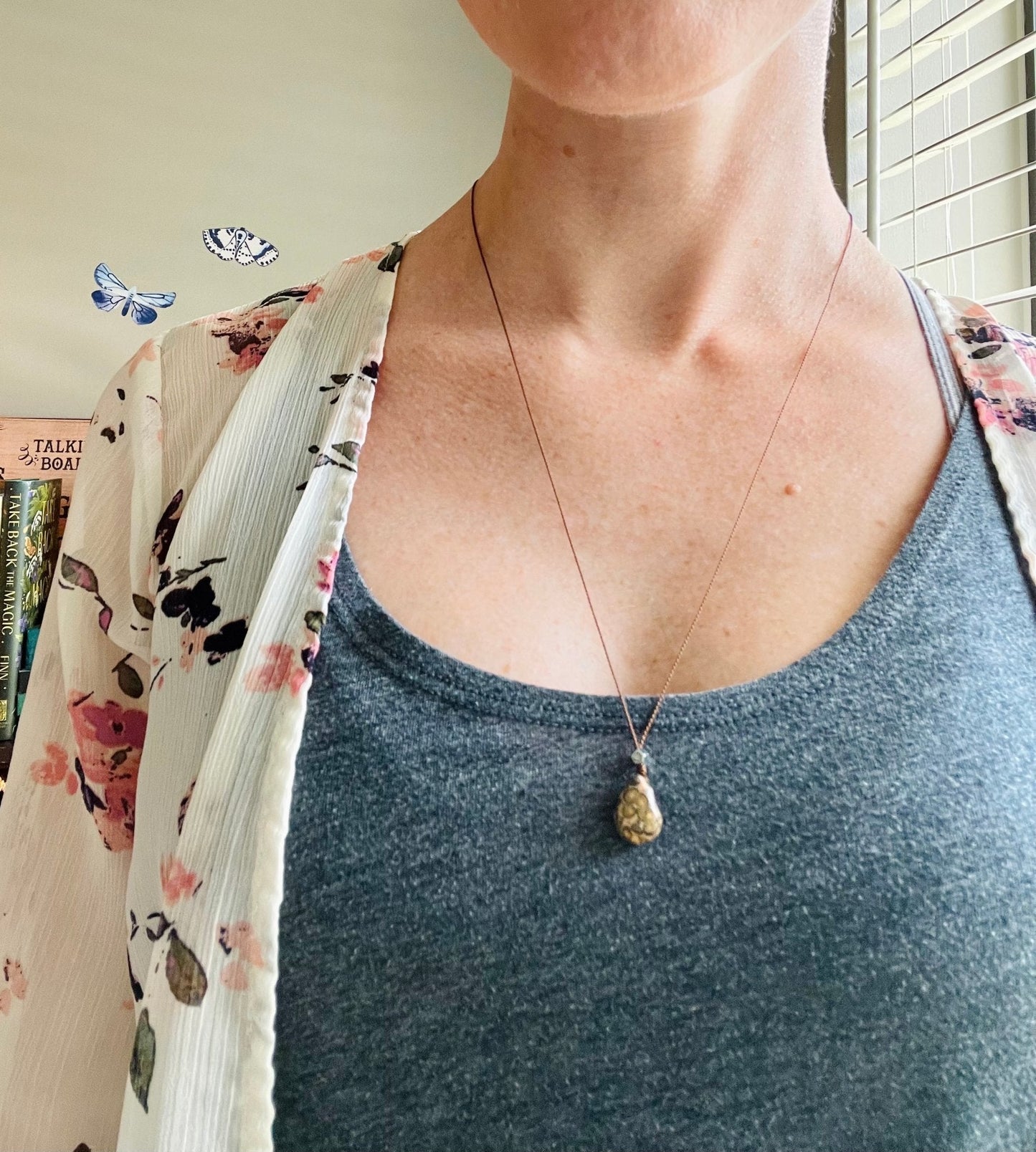 leopardskin jasper silk crystal necklace | adjustable choker - lil shop of light & love