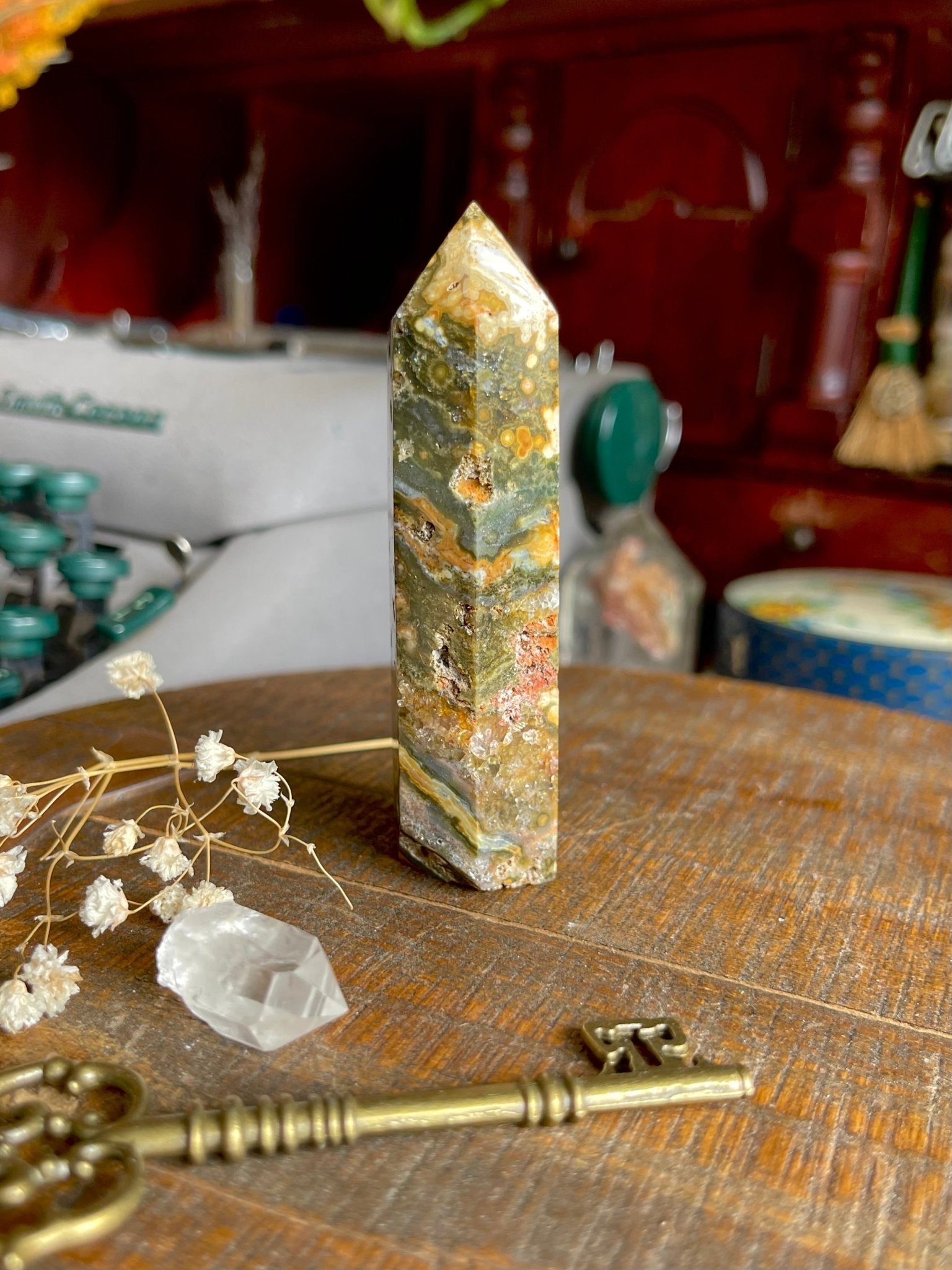 ocean jasper towers (orbicular chalcedony) - lil shop of light & love