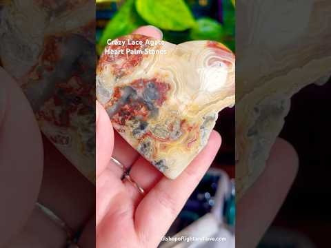 crazy lace agate | heart palm stones