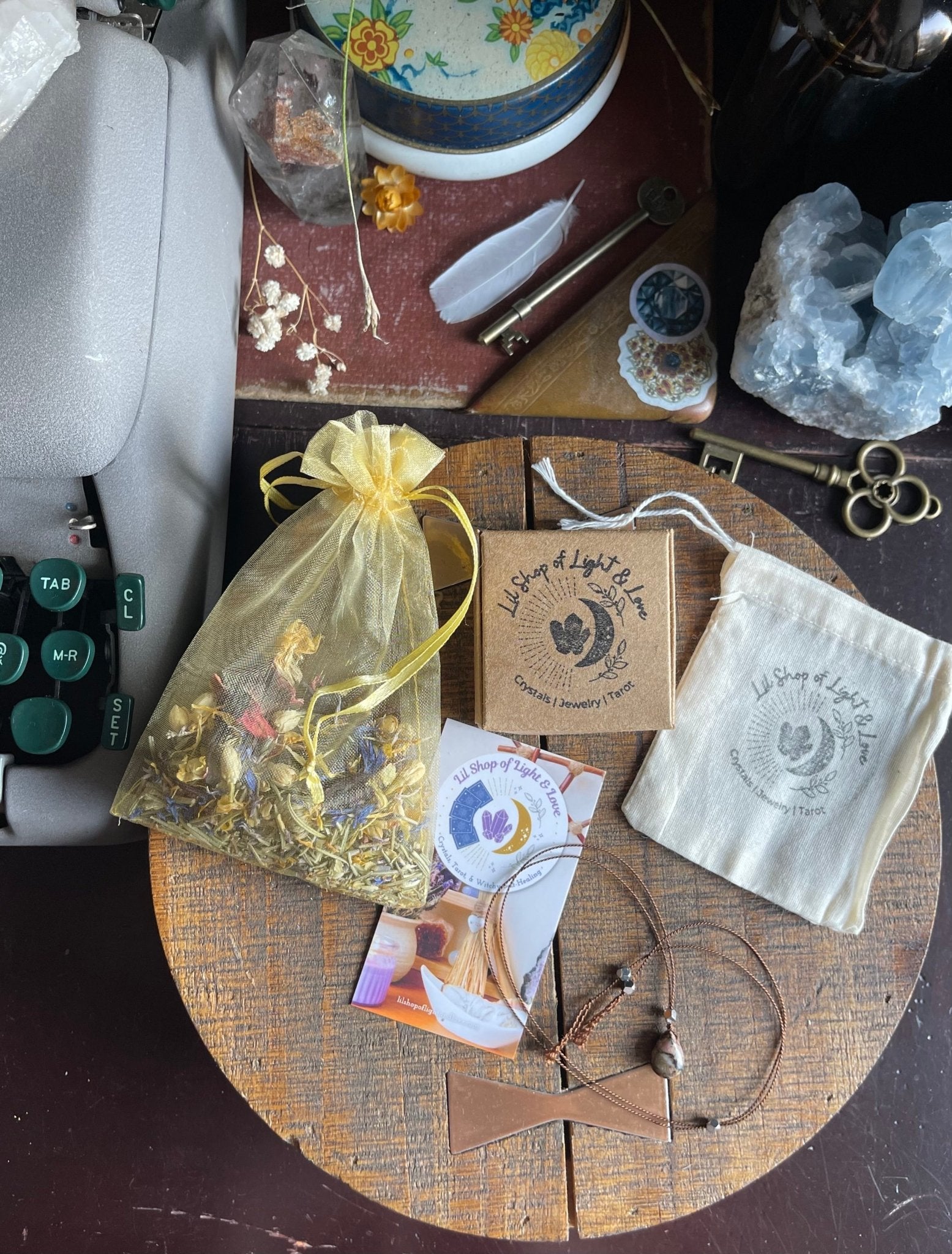 rhodonite silk crystal necklace | adjustable choker - Lil Shop of Light & Love