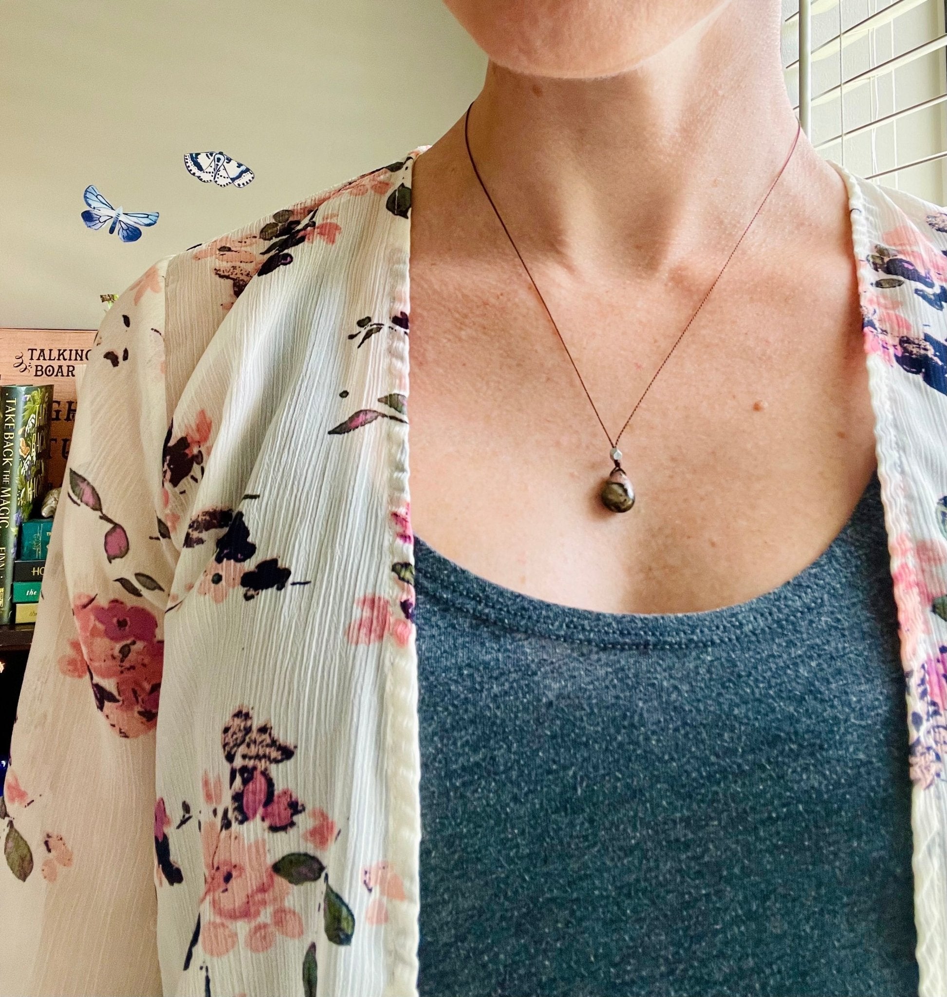 rhodonite silk crystal necklace | adjustable choker - Lil Shop of Light & Love