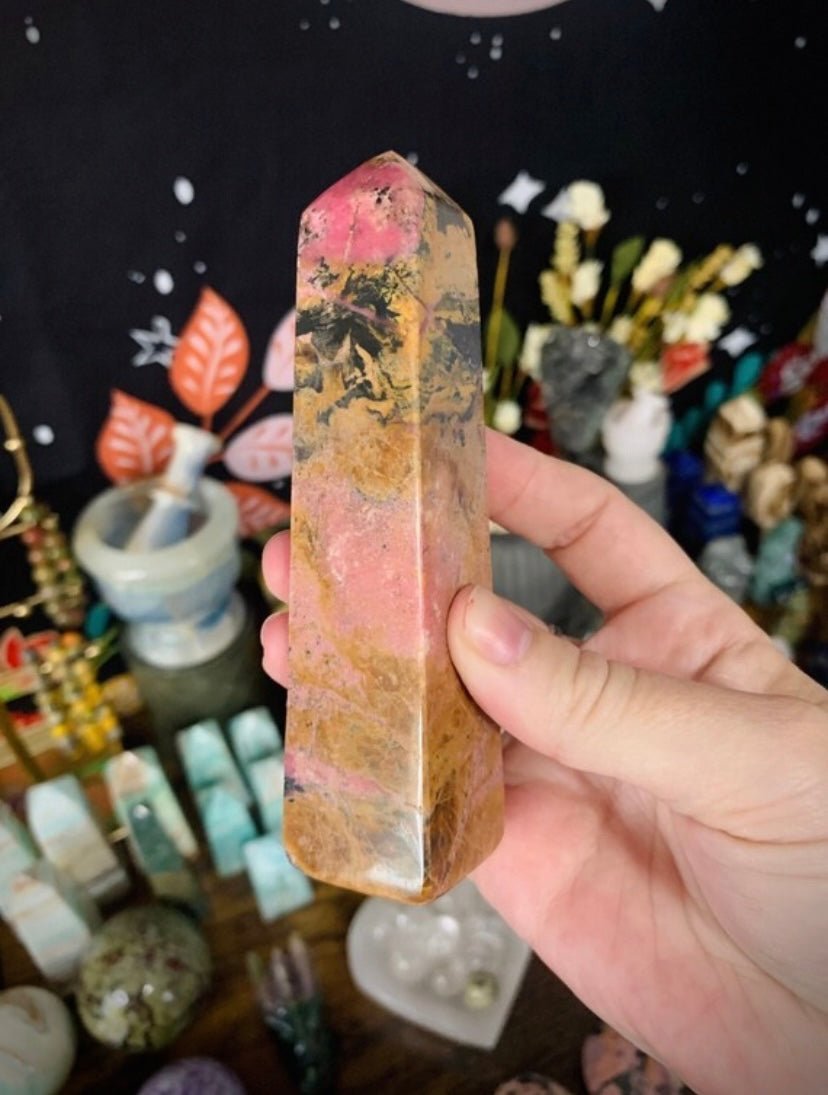 rhodonite tower - Lil Shop of Light & Love