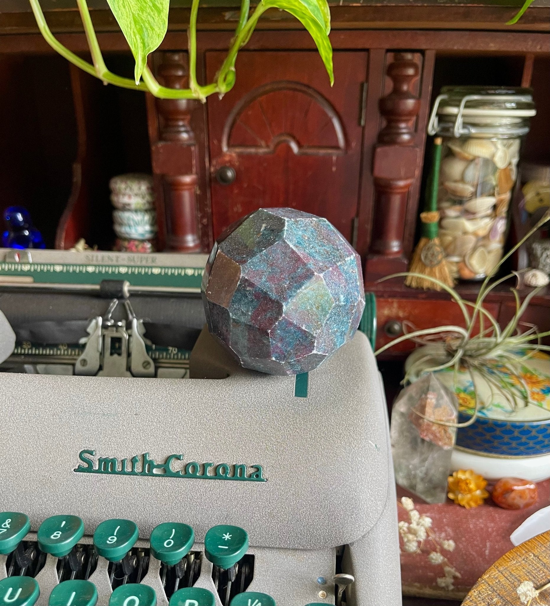 ruby in kyanite faceted spheres - Lil Shop of Light & Love