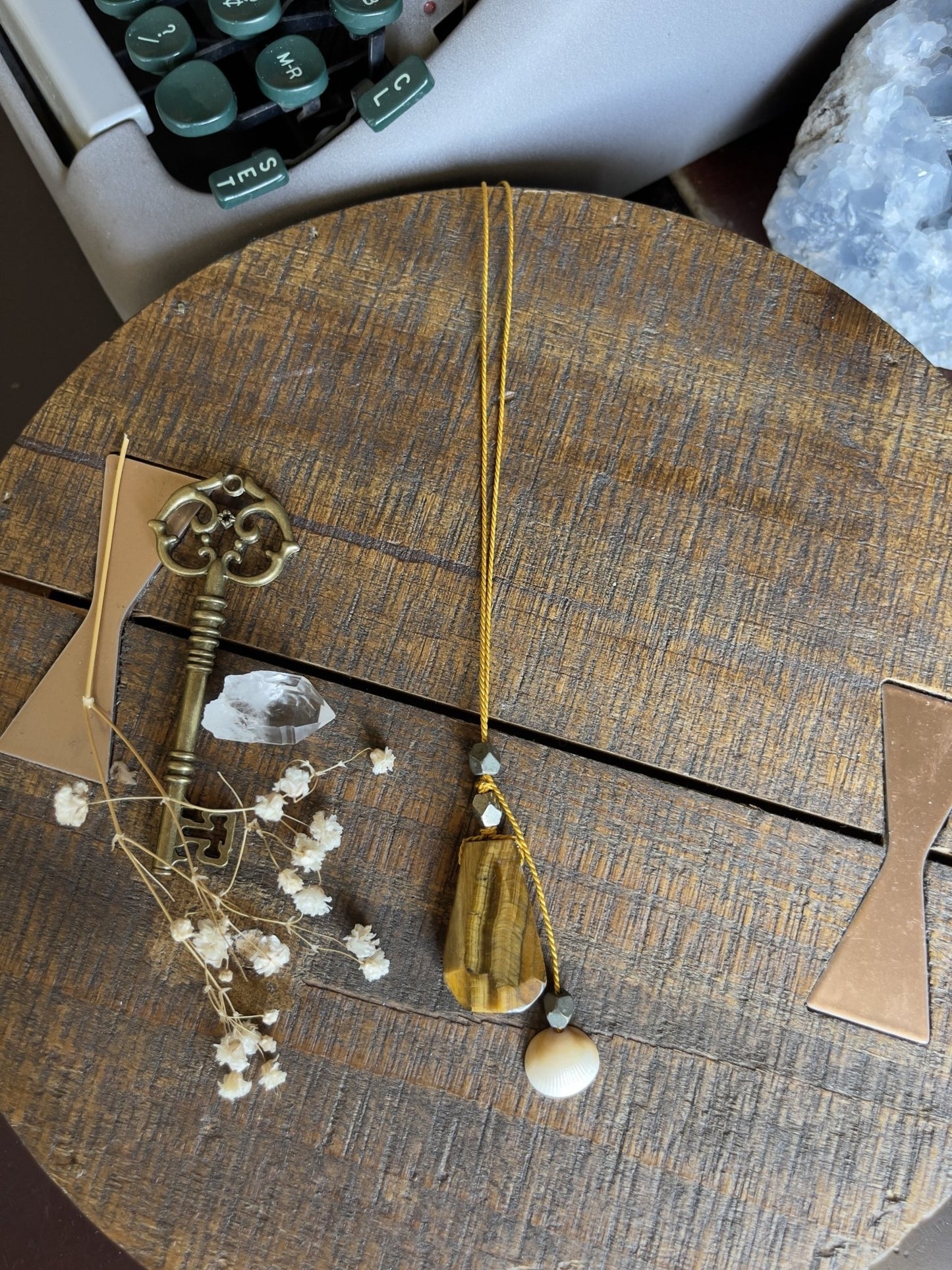sea witch tiger’s eye silk crystal necklace | adjustable lariat style - Lil Shop of Light & Love