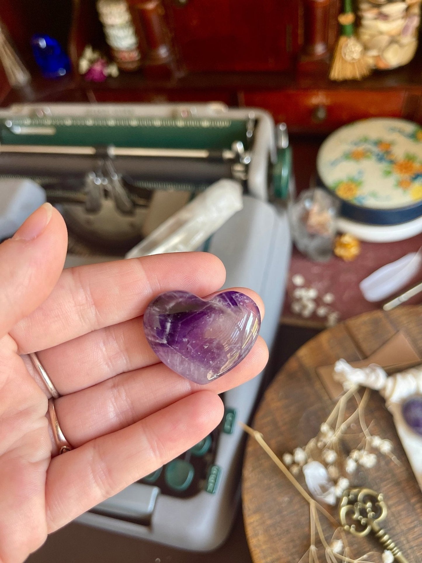 small amethyst polished hearts - Lil Shop of Light & Love