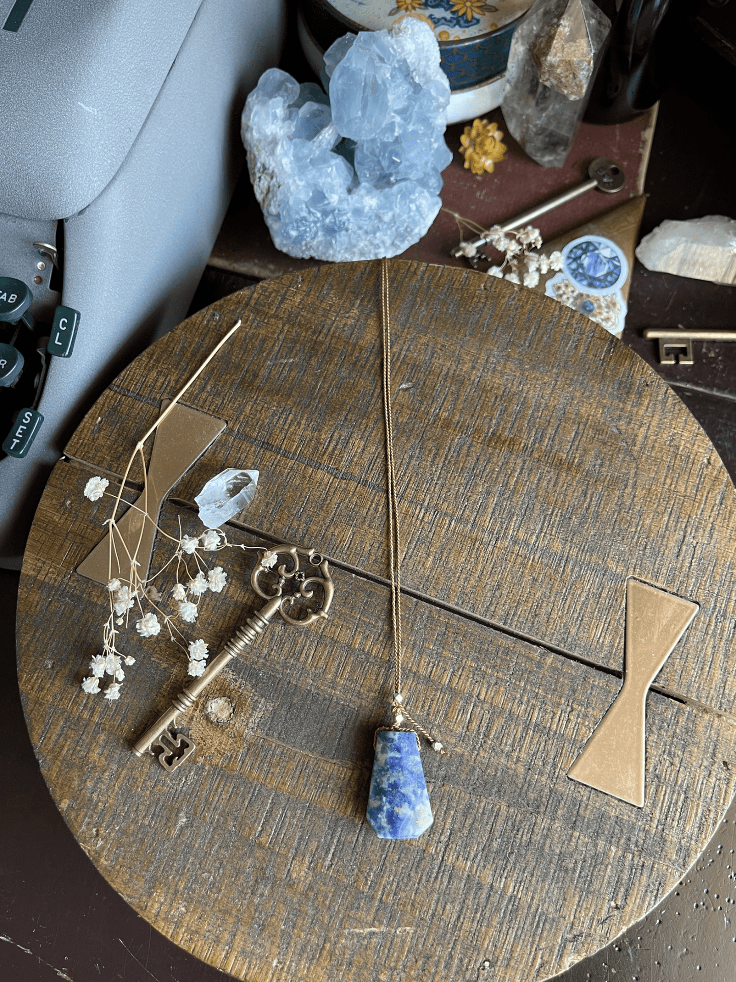 sodalite silk crystal necklace | adjustable lariat style - Lil Shop of Light & Love