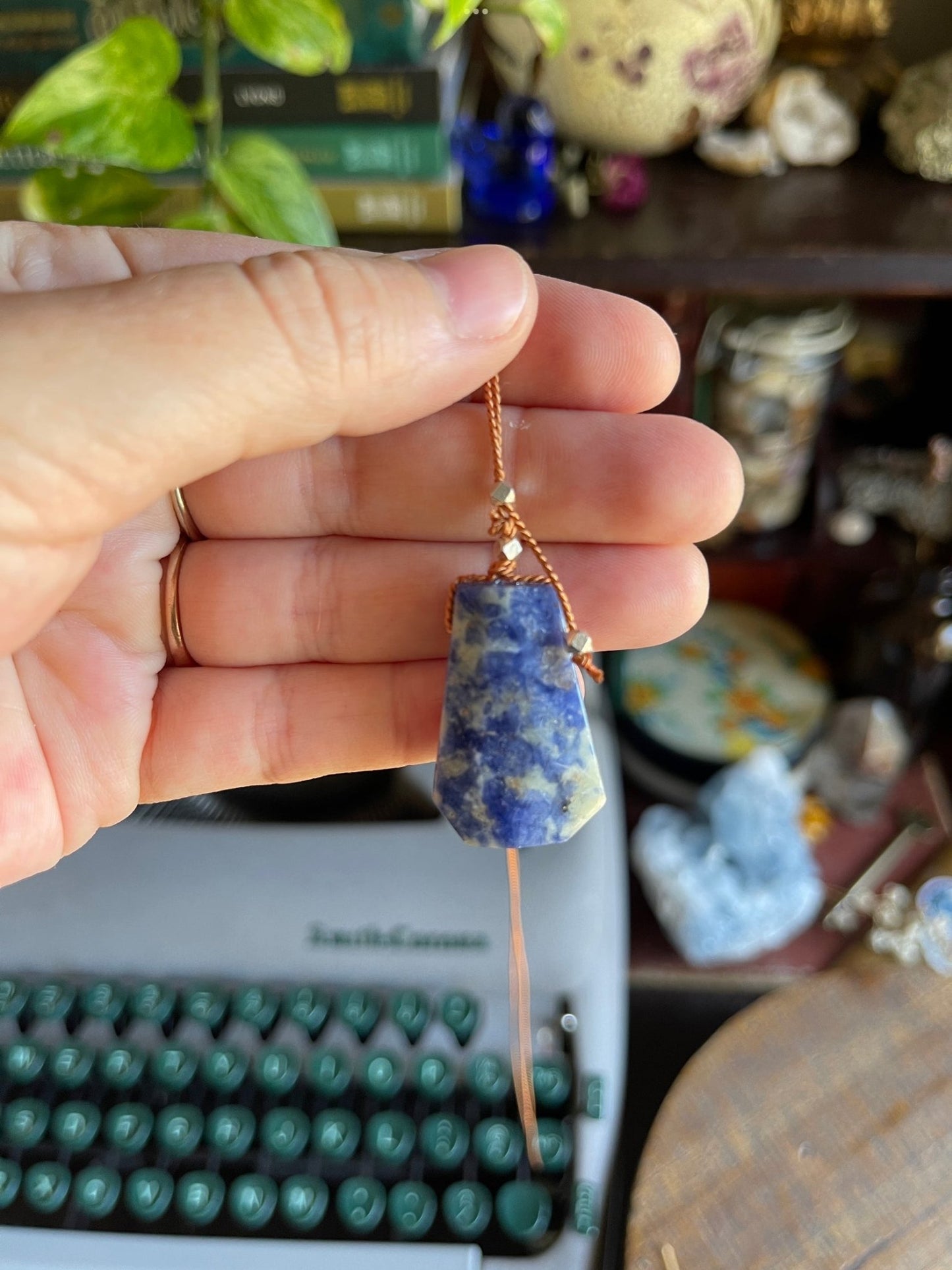 sodalite silk crystal necklace | adjustable lariat style - Lil Shop of Light & Love