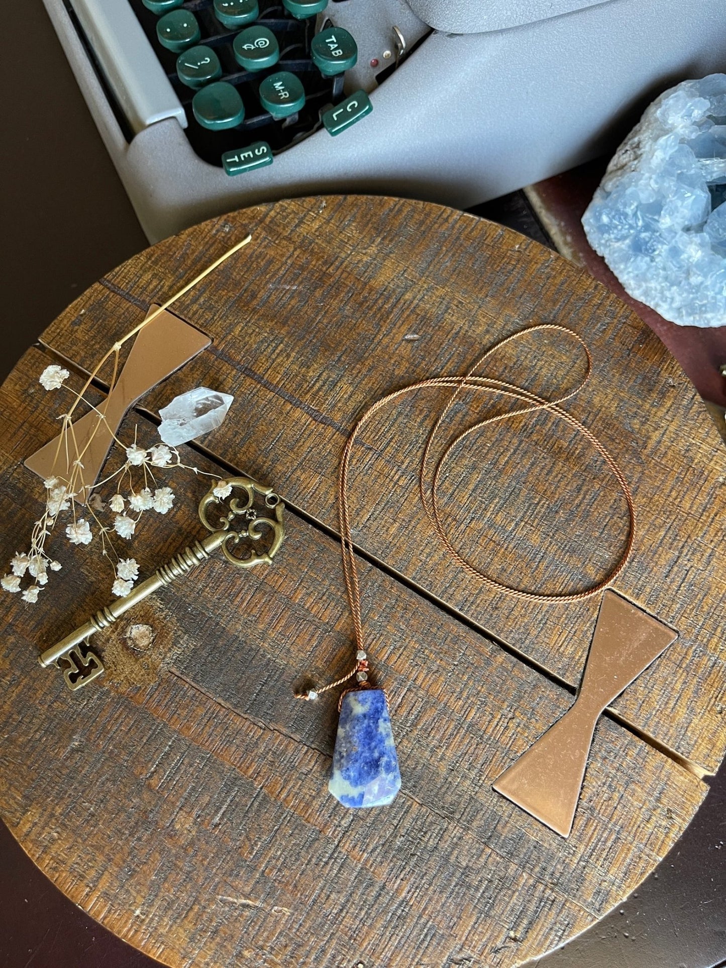 sodalite silk crystal necklace | adjustable lariat style - Lil Shop of Light & Love