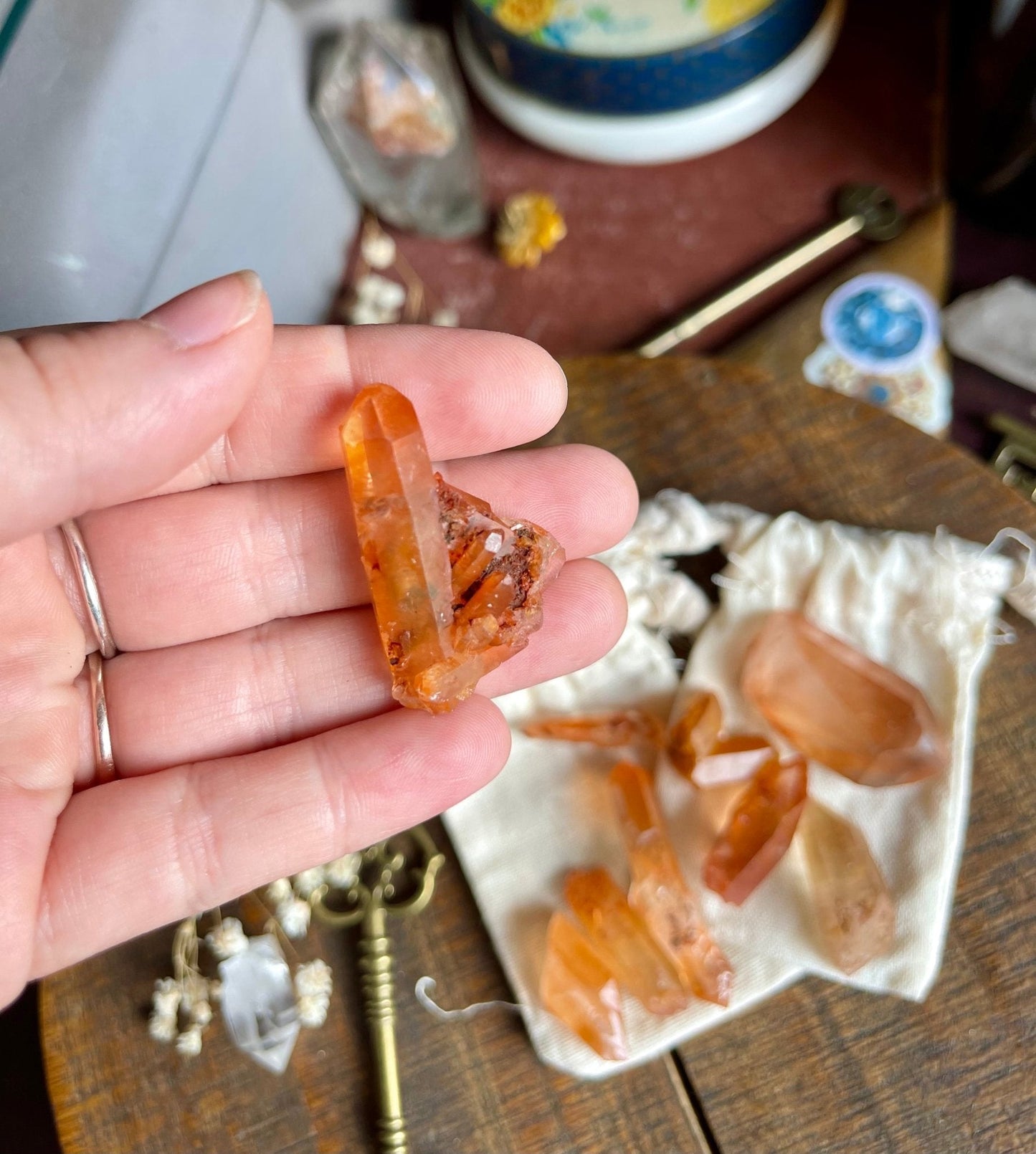 tangerine quartz points - Lil Shop of Light & Love