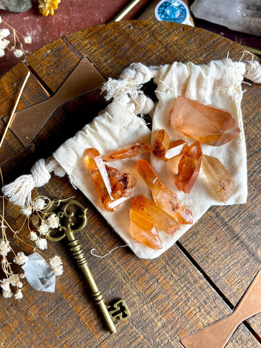 tangerine quartz points - Lil Shop of Light & Love