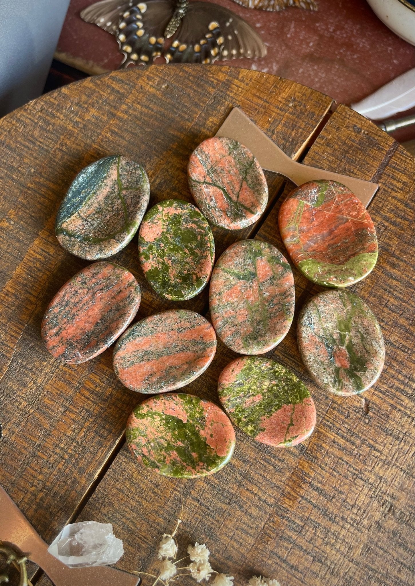 unakite worry stones - Lil Shop of Light & Love