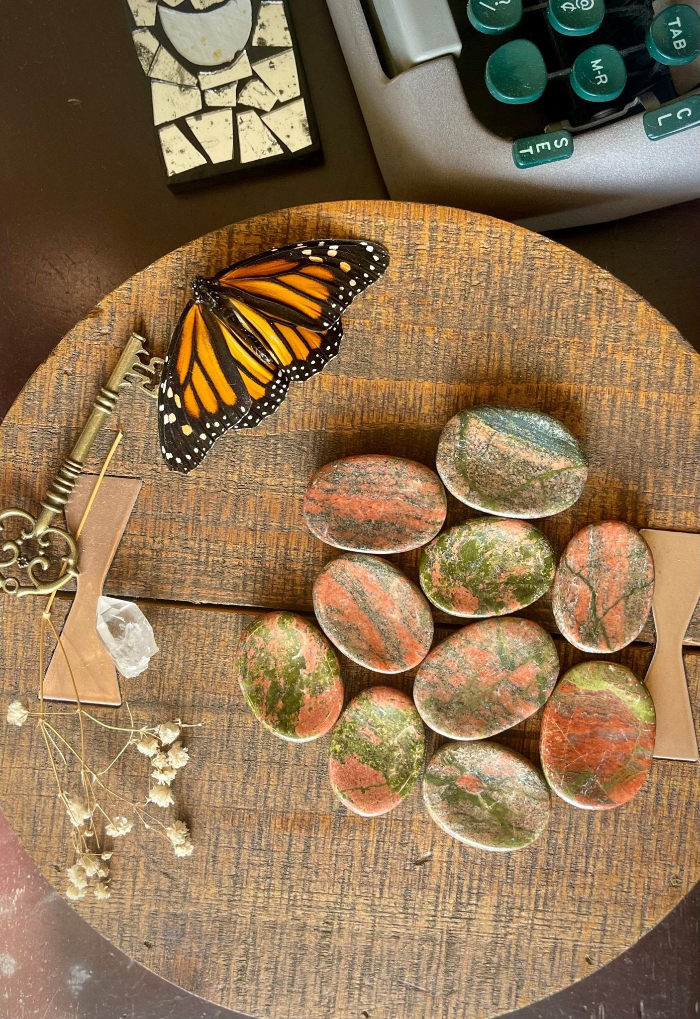 unakite worry stones - Lil Shop of Light & Love