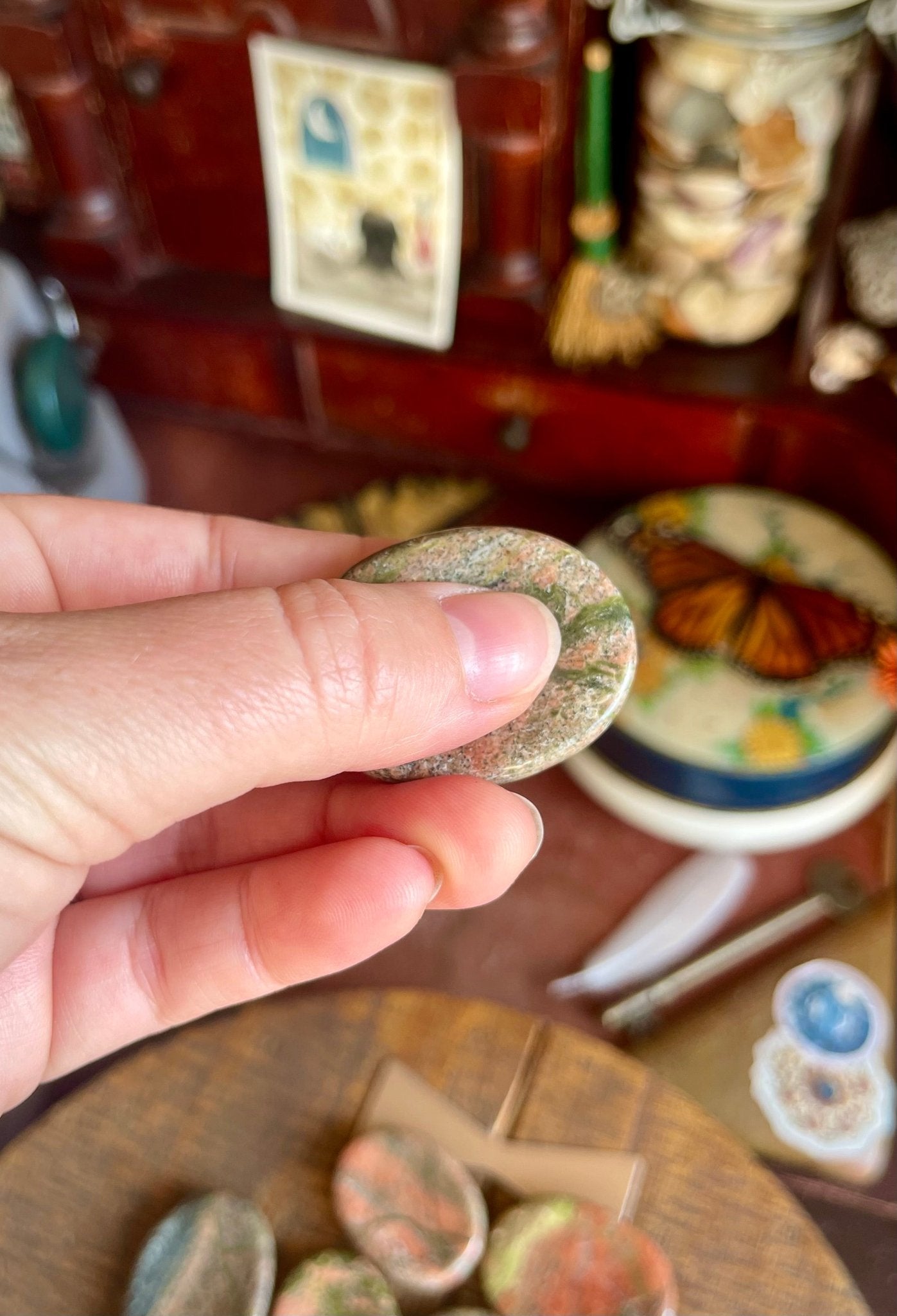 unakite worry stones - Lil Shop of Light & Love