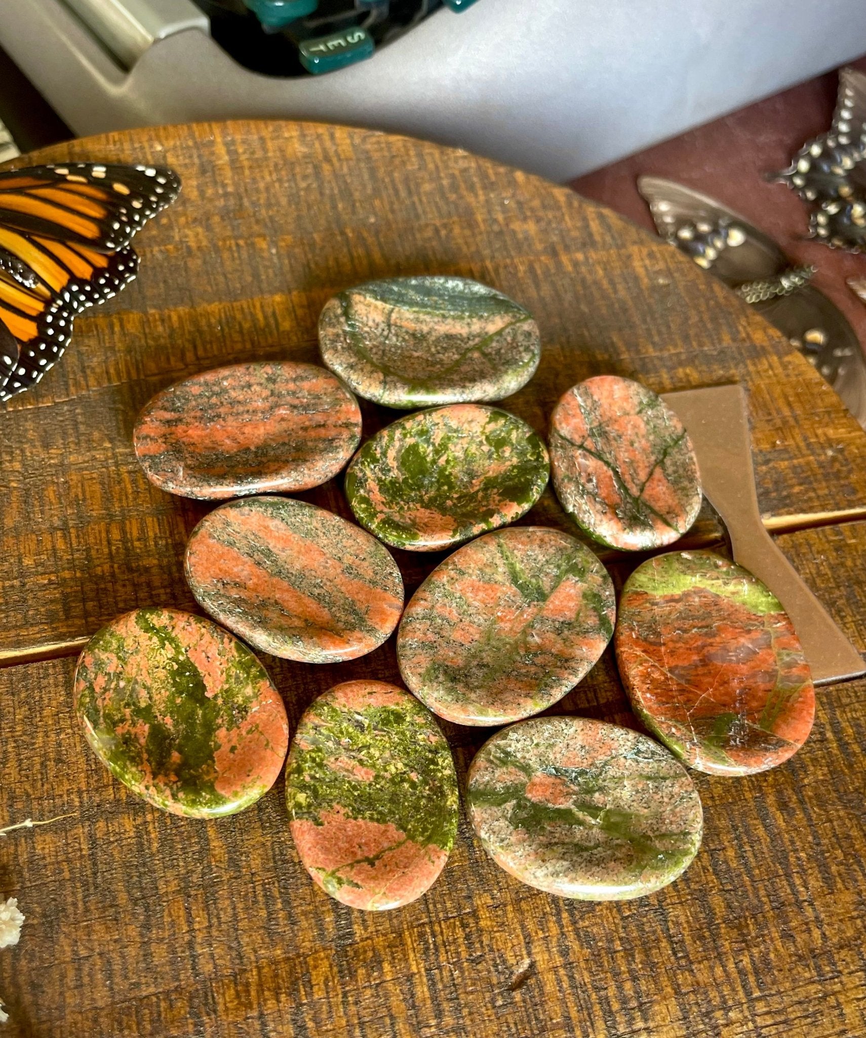 unakite worry stones - Lil Shop of Light & Love