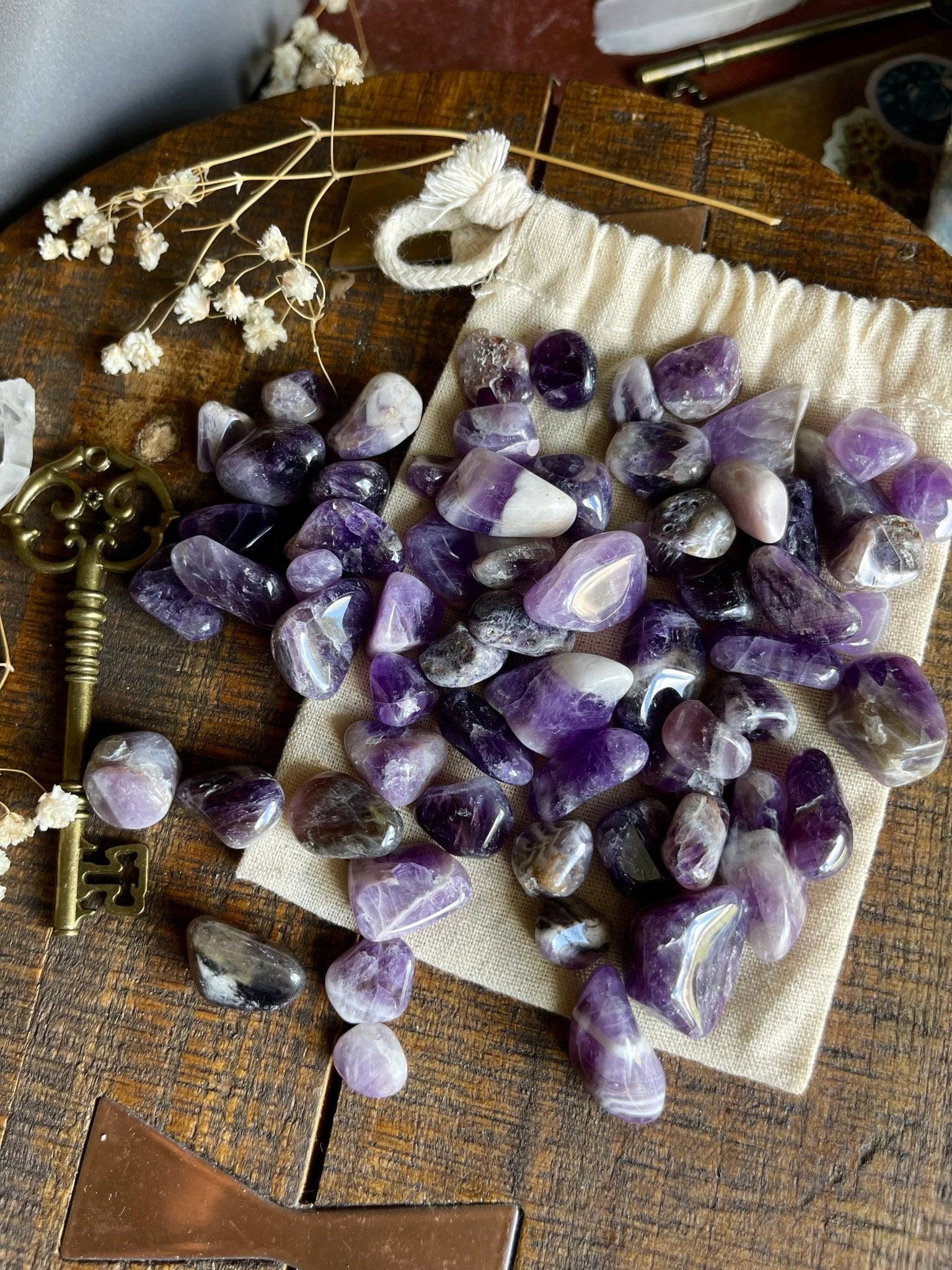 amethyst stones | tumbled - lil shop of light & love
