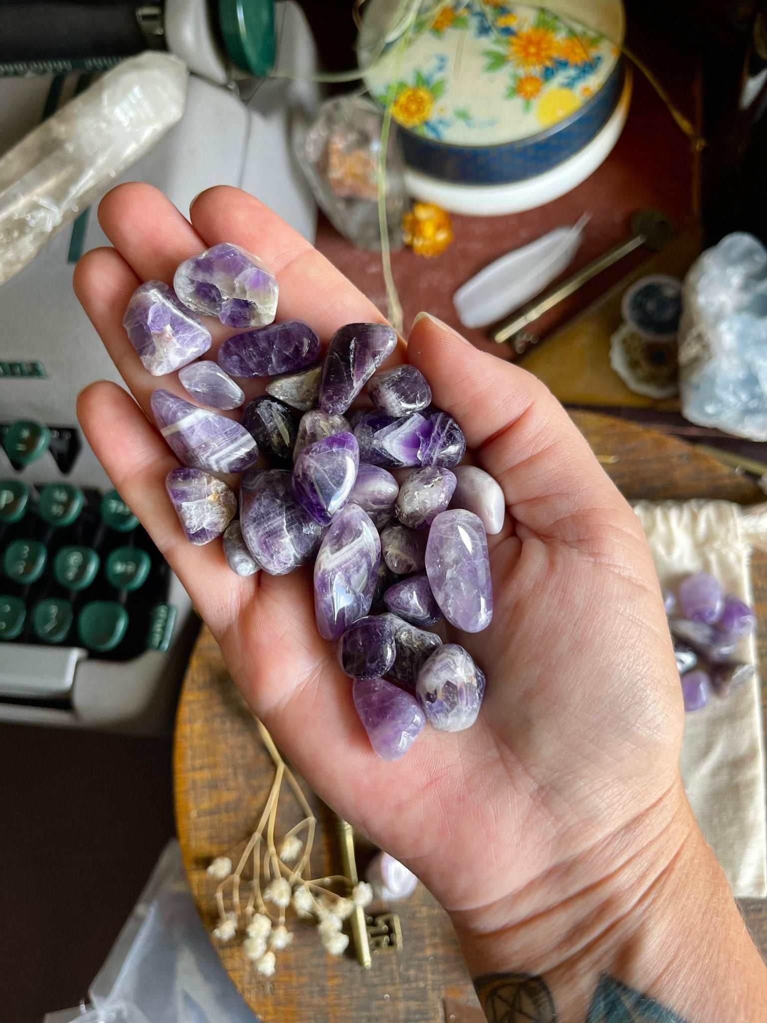 amethyst stones | tumbled - lil shop of light & love