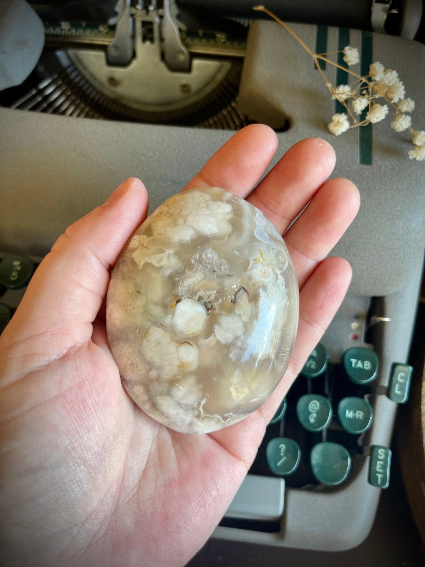 flower agate palm stones - lil shop of light & love