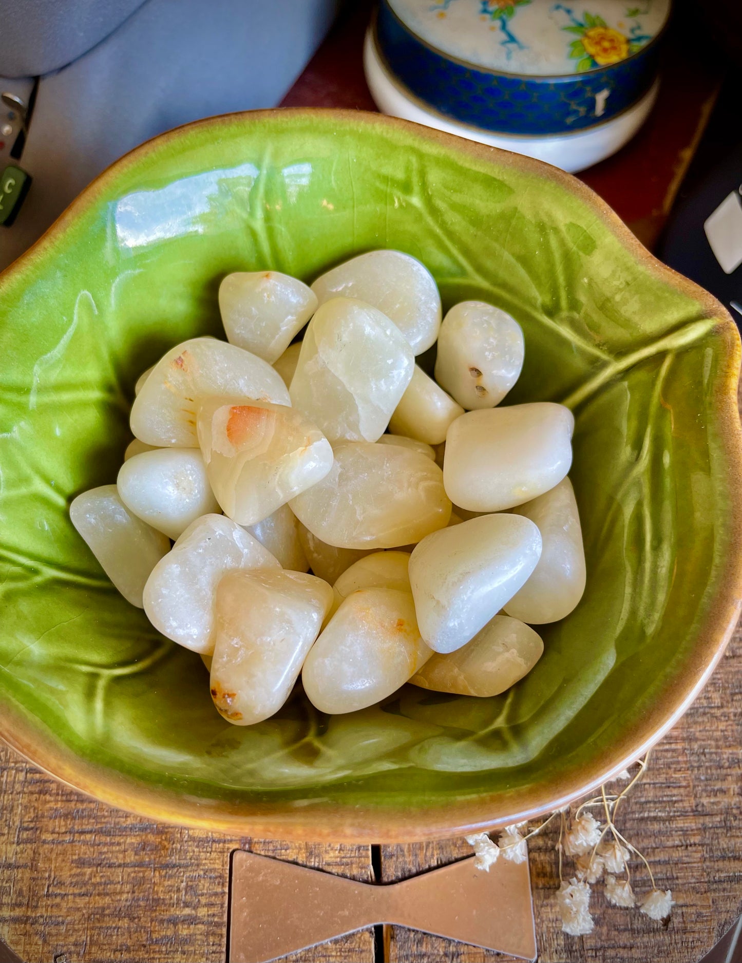 yellow calcite | tumbled