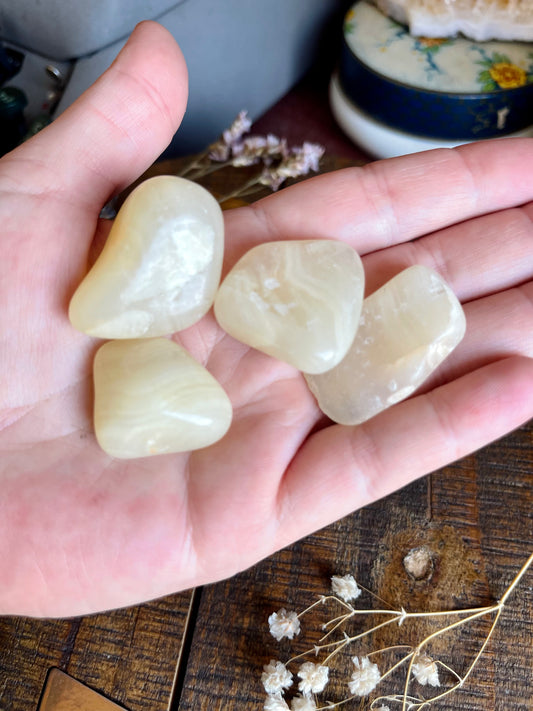 yellow calcite | tumbled