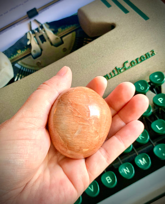 peach moonstone palm stones