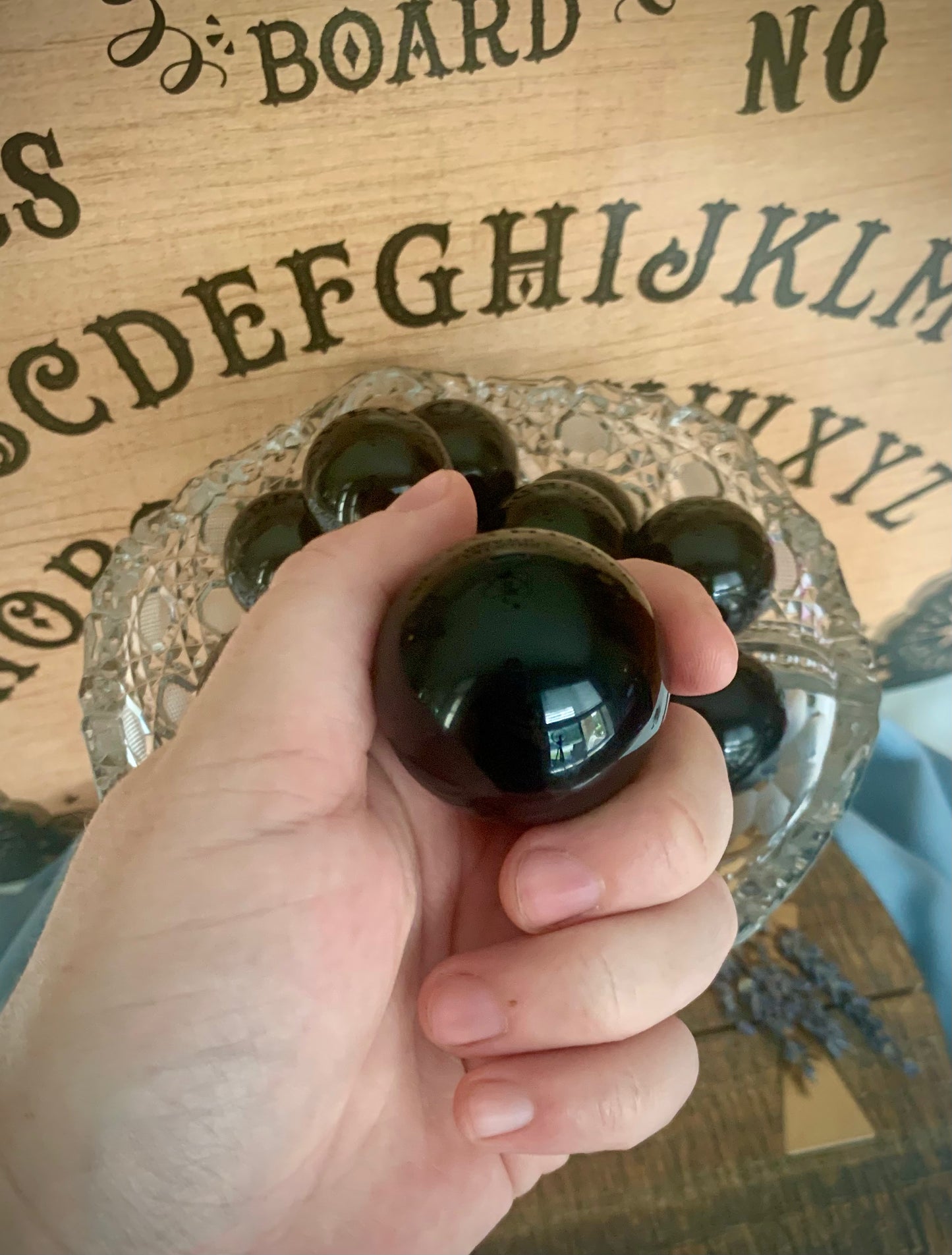 black obsidian spheres