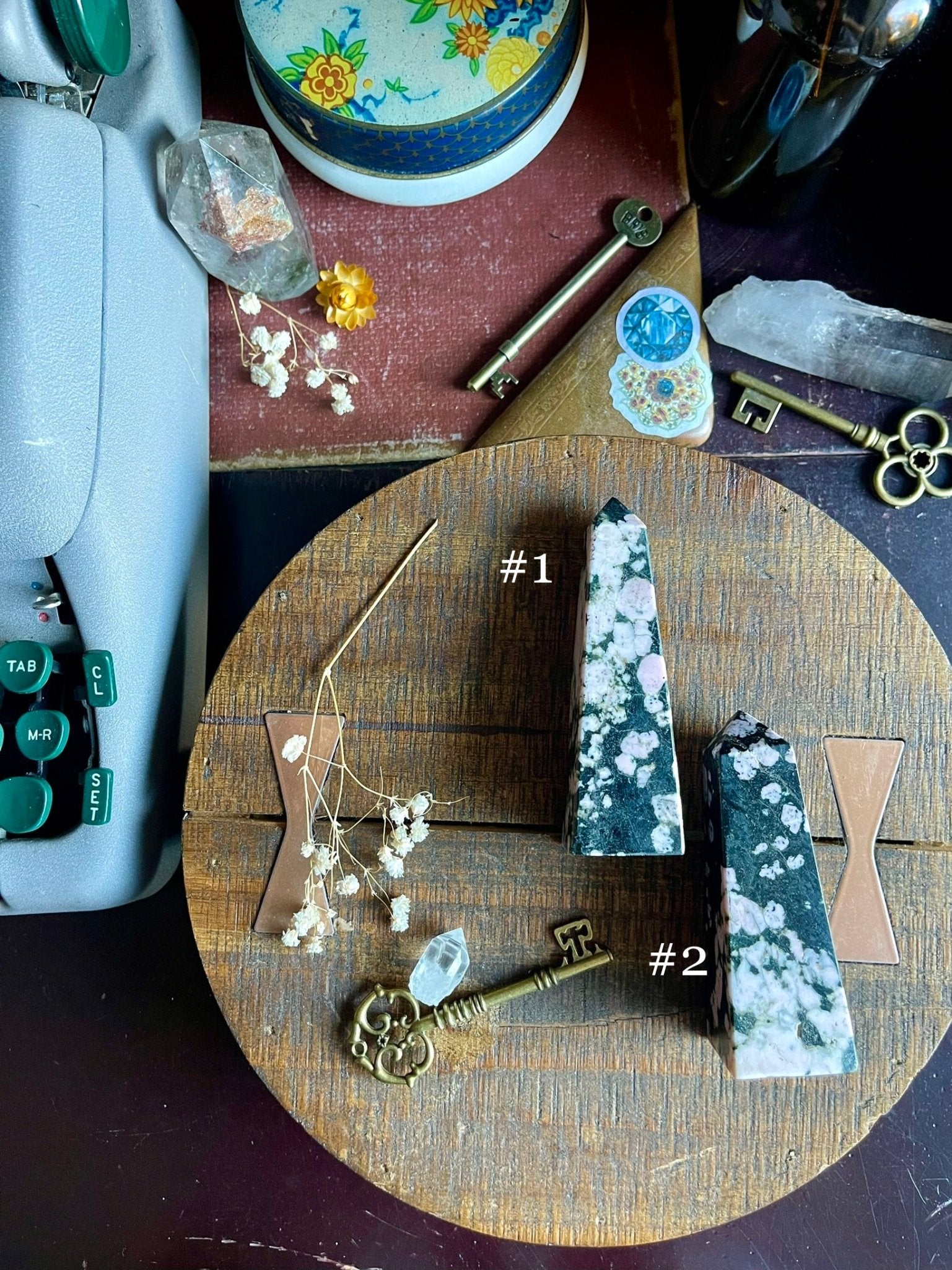 pink snowflake obsidian towers - lil shop of light & love