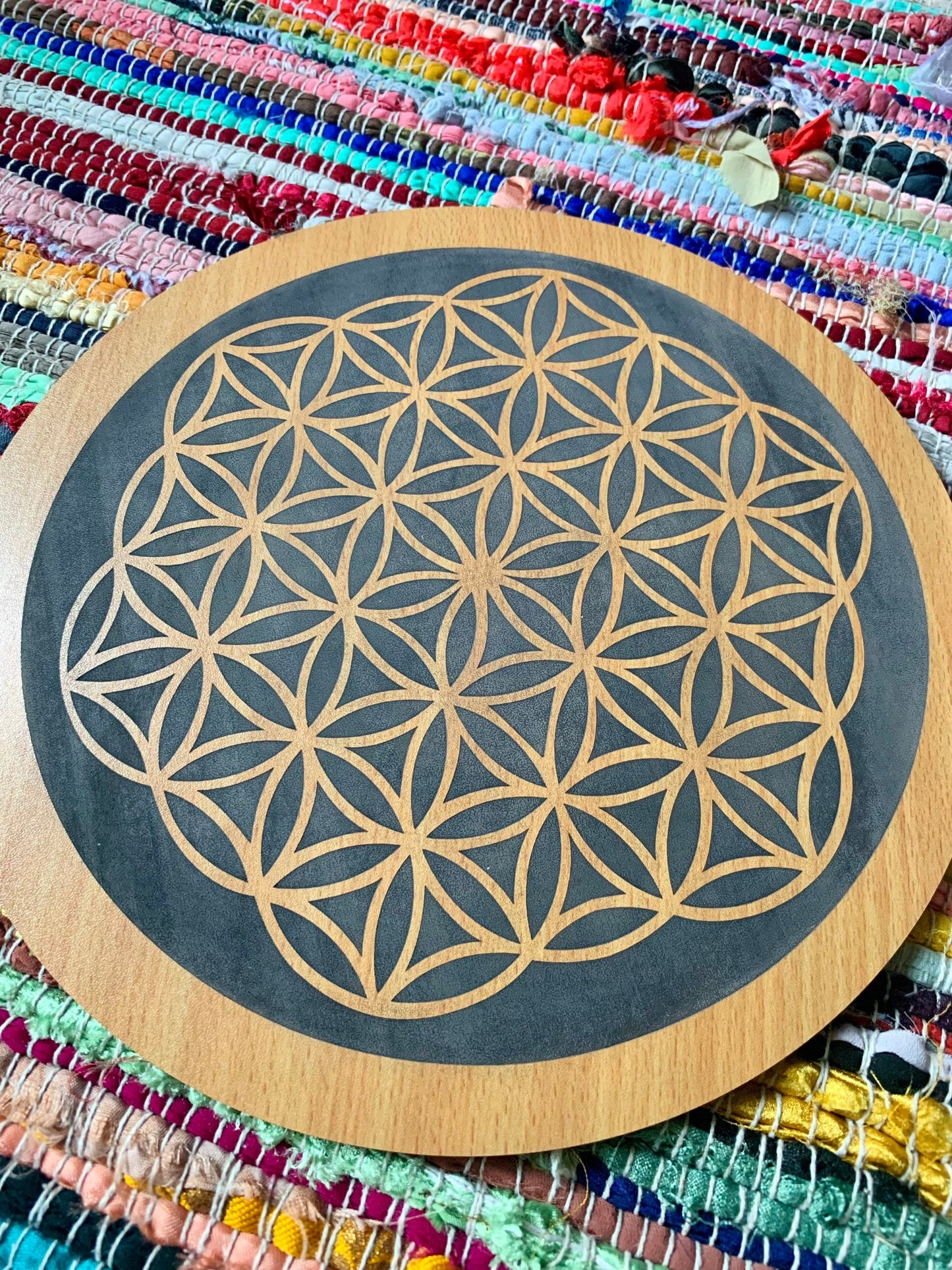 seed of life wooden crystal grid - Lil Shop of Light & Love