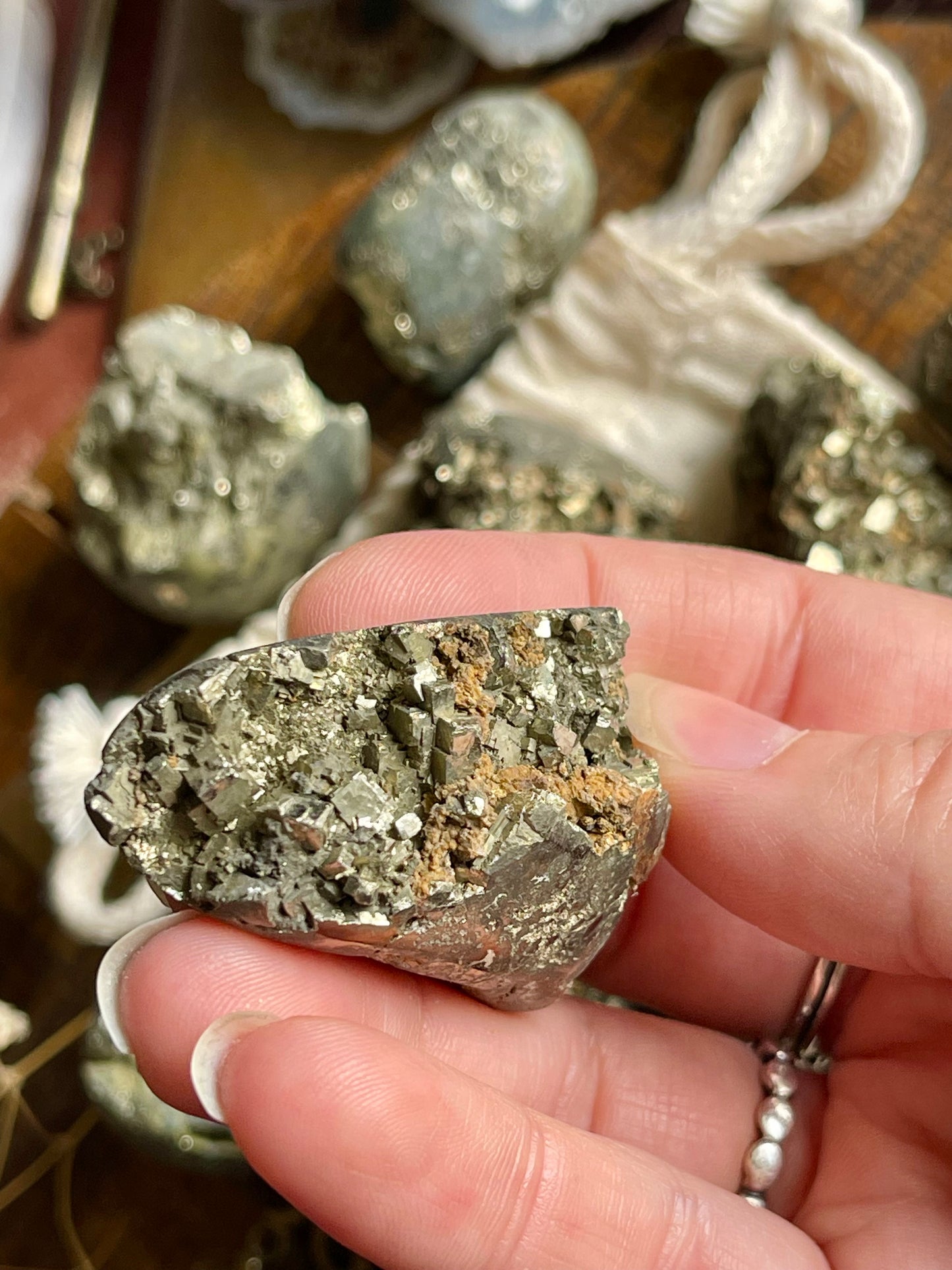 pyrite stones | partially tumbled