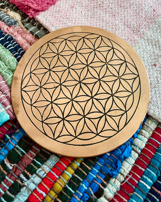 seed of life copper crystal grid (used)