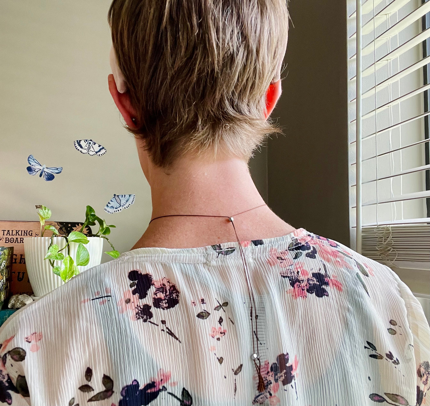 tiger’s eye silk crystal necklace | adjustable choker