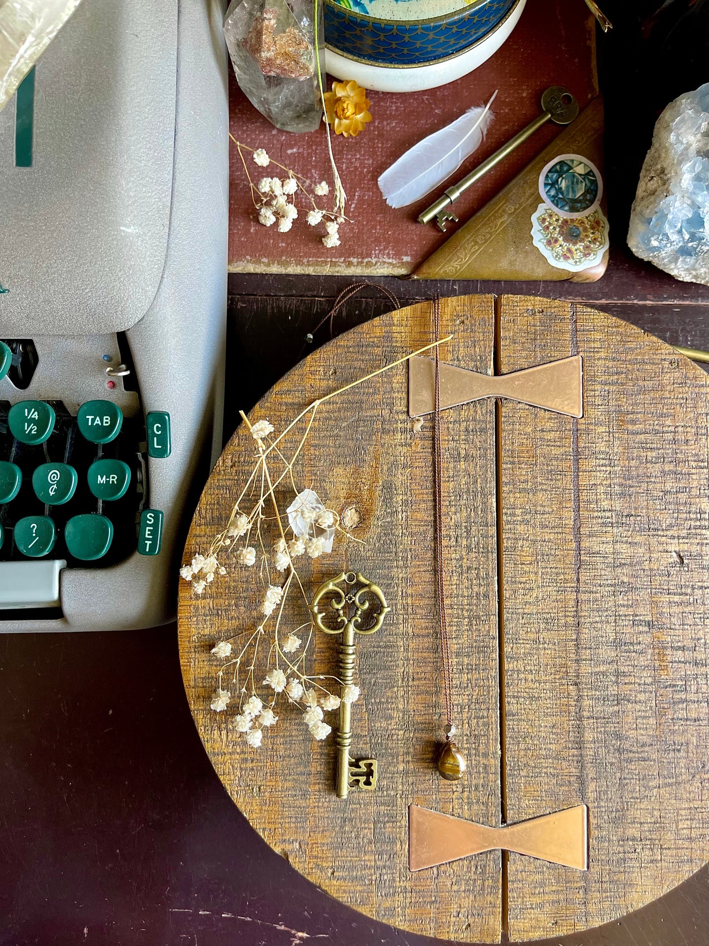 tiger’s eye silk crystal necklace | adjustable choker