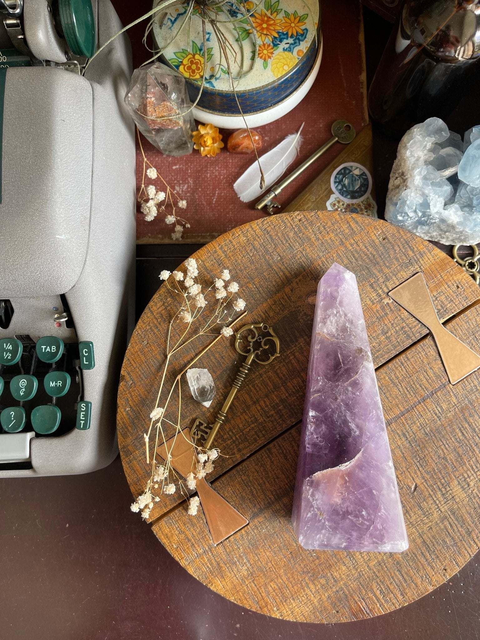 amethyst obelisk | high - quality with rainbows - lil shop of light & love