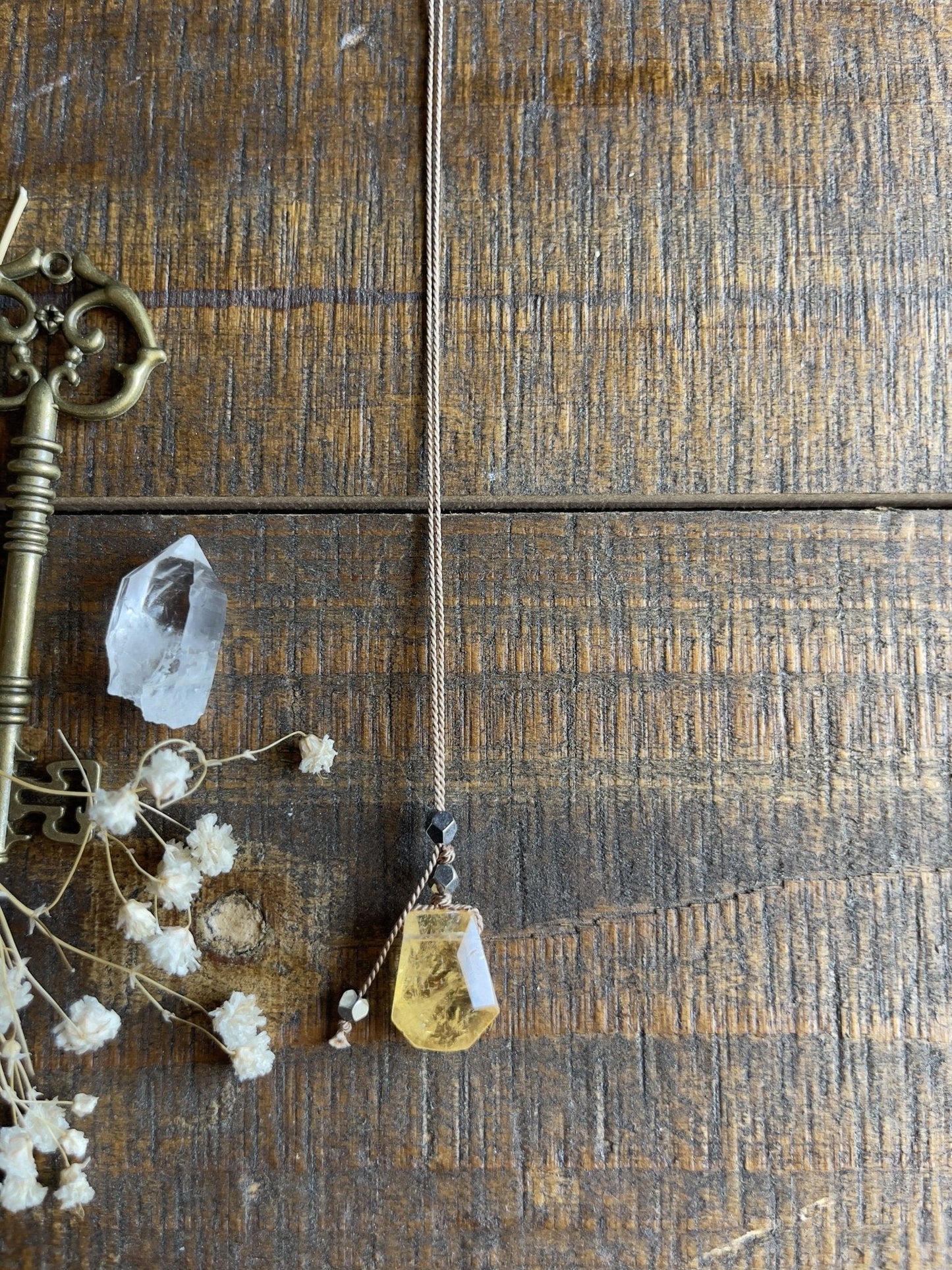 citrine silk crystal necklace | adjustable lariat style - lil shop of light & love