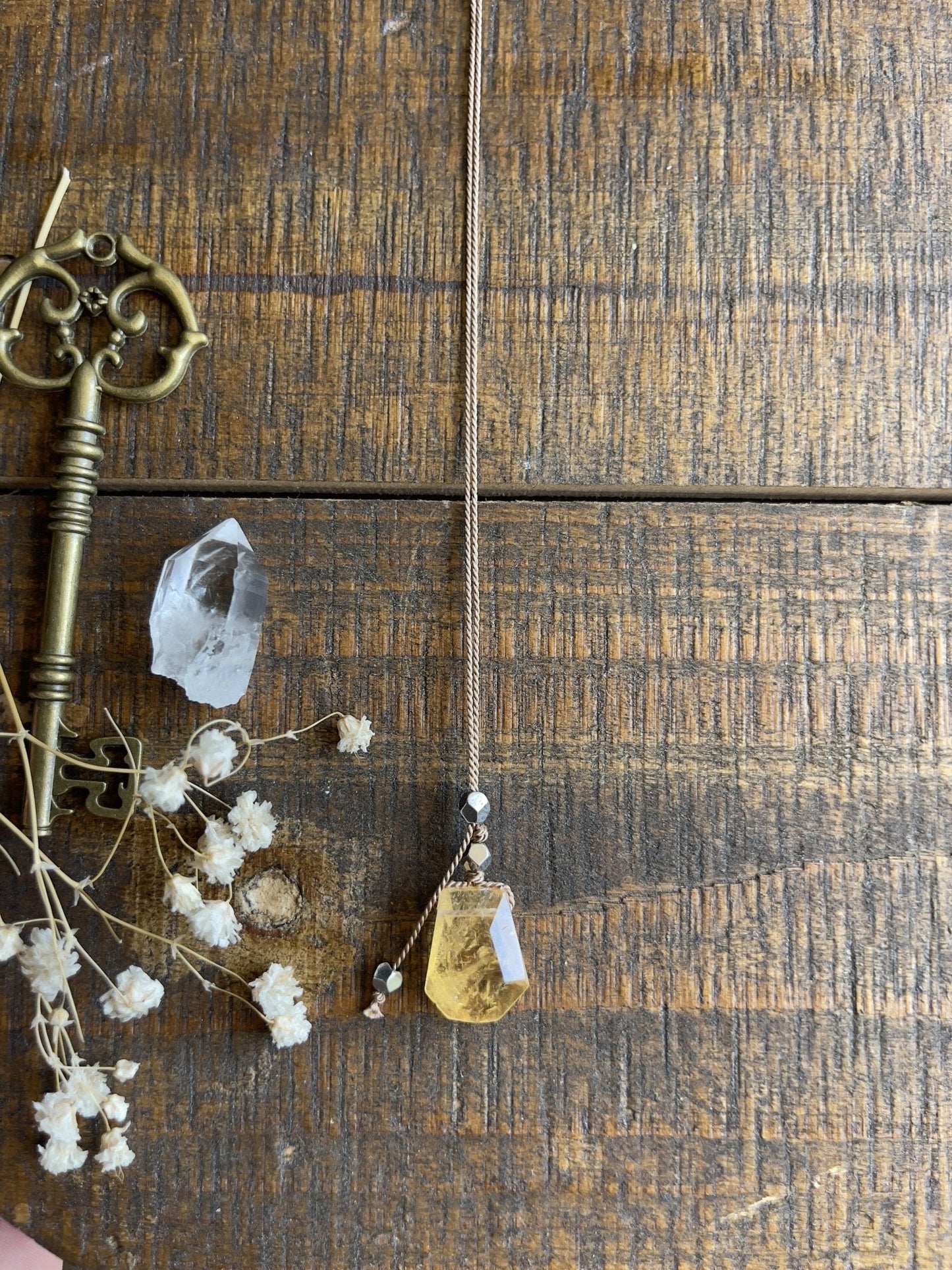 citrine silk crystal necklace | adjustable lariat style - lil shop of light & love