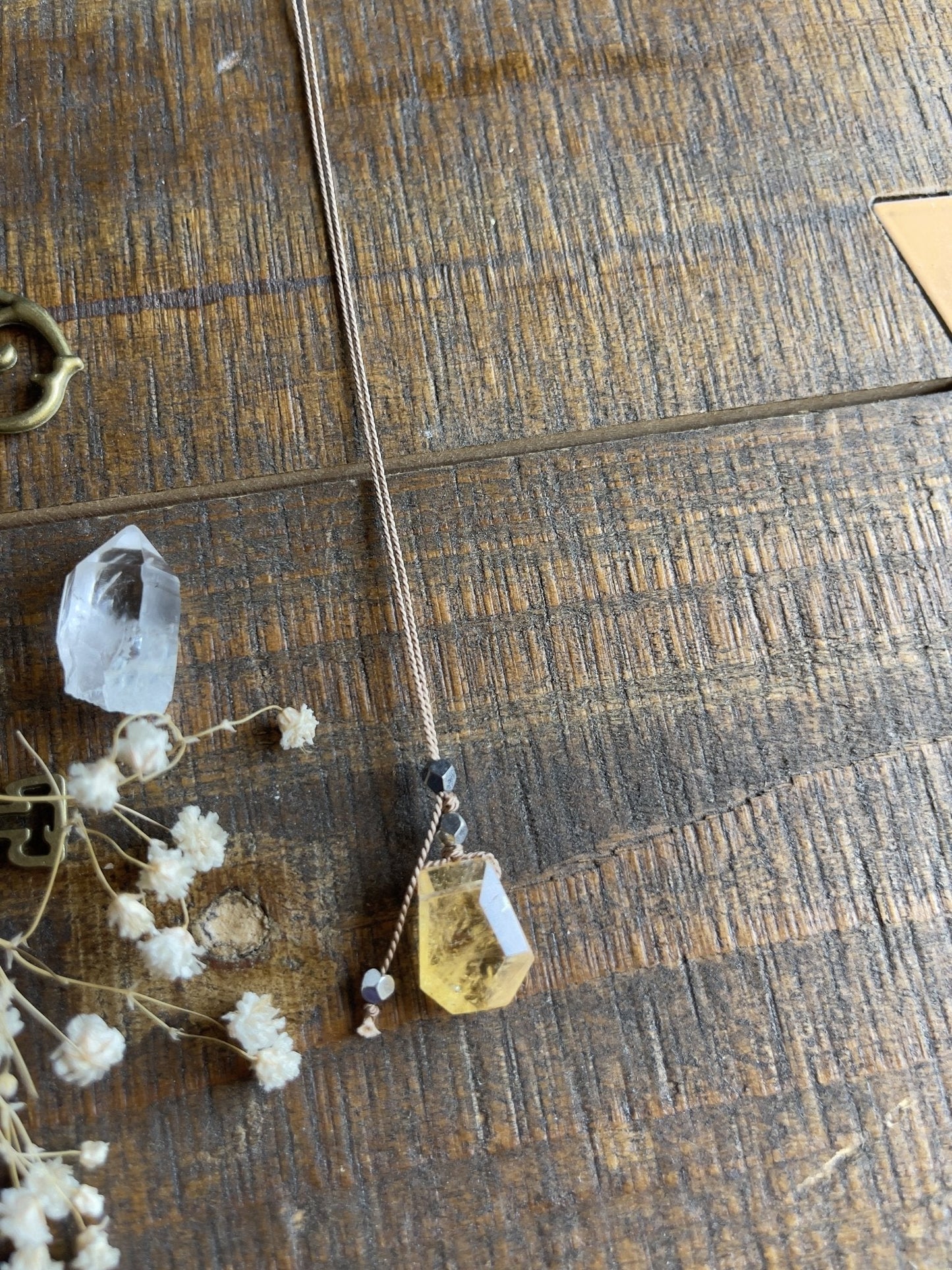 citrine silk crystal necklace | adjustable lariat style - lil shop of light & love