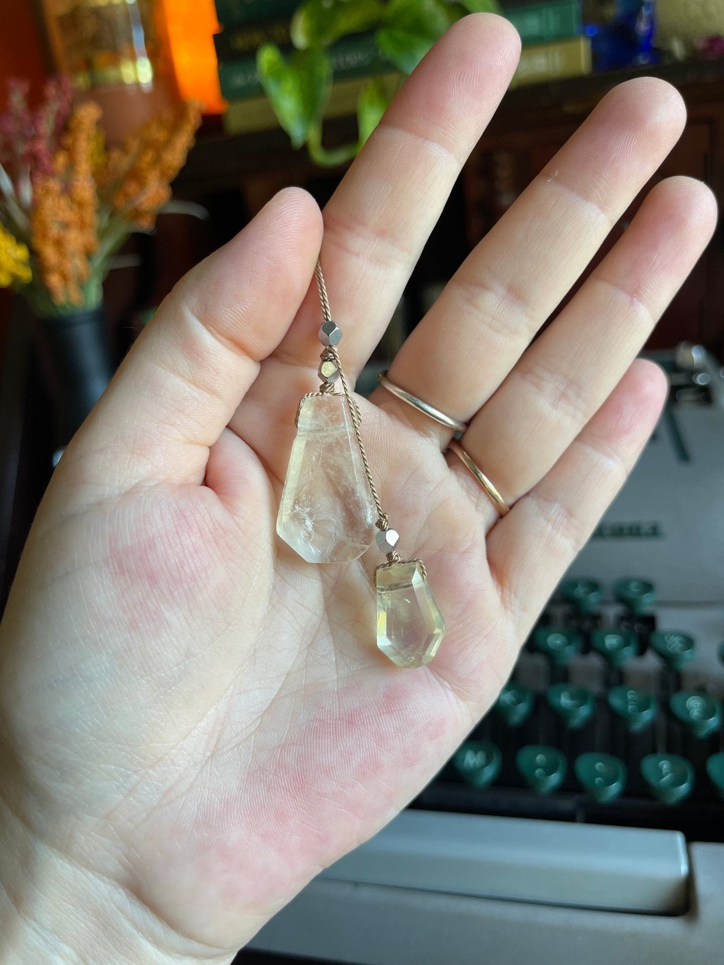 double citrine silk crystal necklace | adjustable lariat style - lil shop of light & love