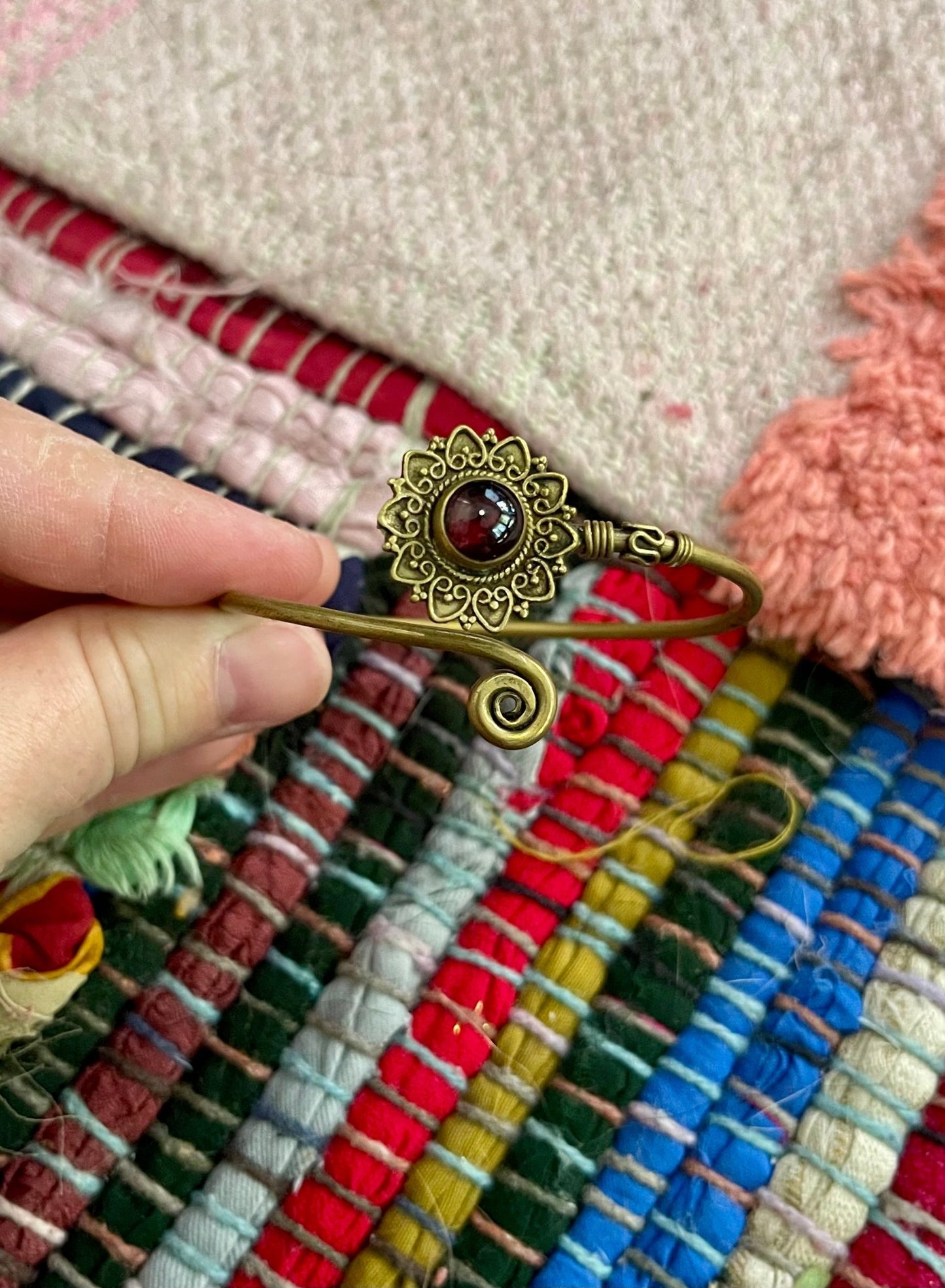 garnet cuff bracelet (used) - Lil Shop of Light & Love