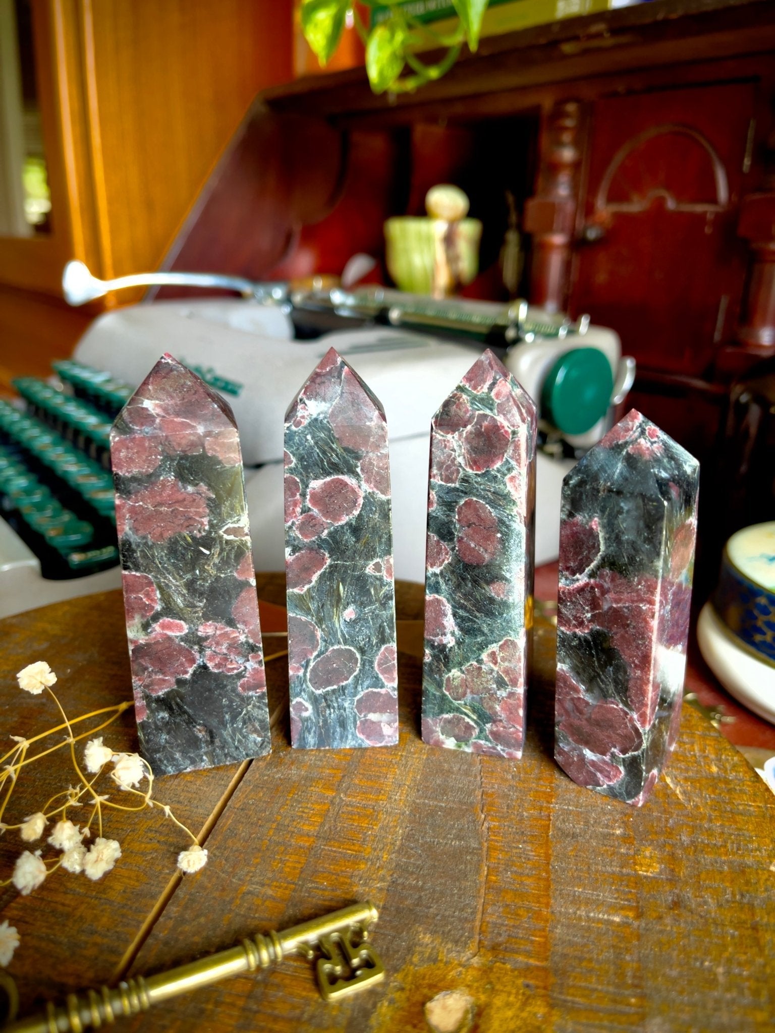 garnet in arfvedsonite towers - lil shop of light & love