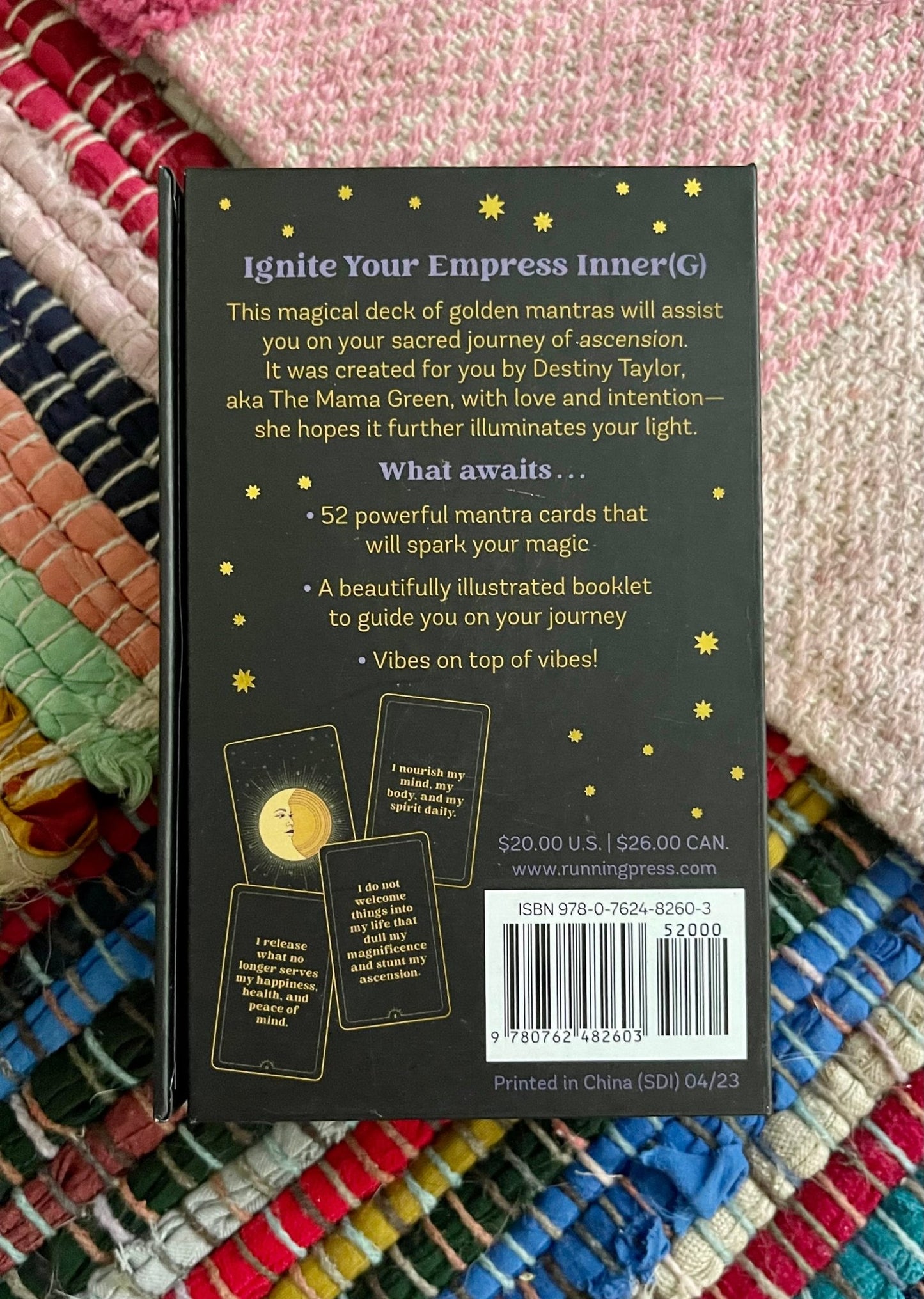 Golden Mantras Affirmation Deck and Guidebook by Destiny Taylor (like new) - Lil Shop of Light & Love